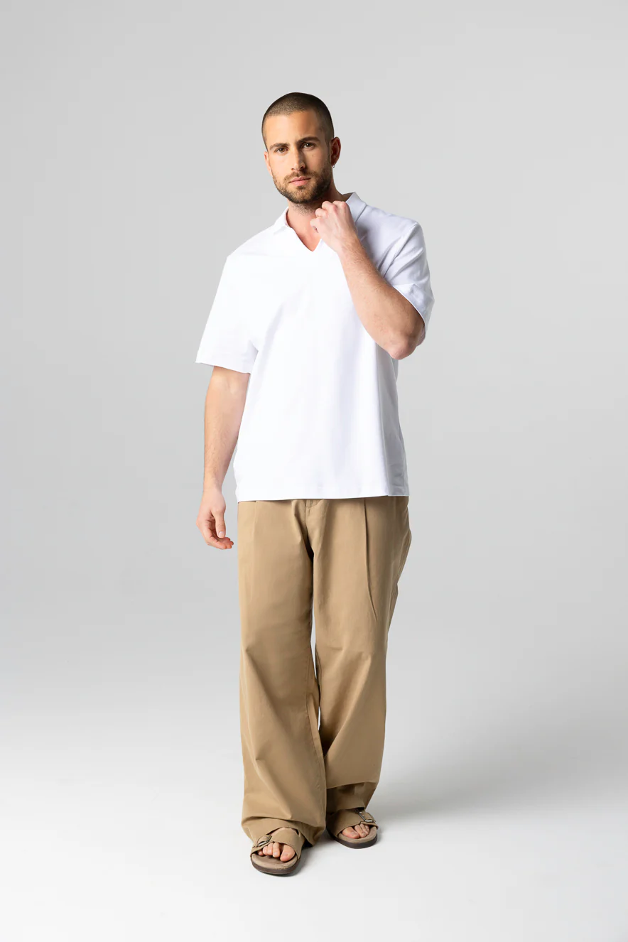 Polo Blanc Manches Courtes en Coton Supima - Image 2