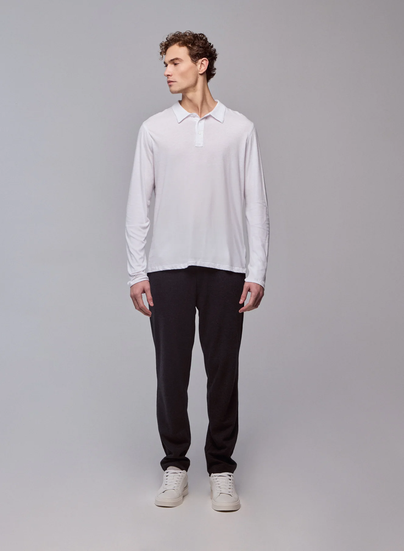 Polo Blanc Polo Manches Longues en Coton organique - Image 5