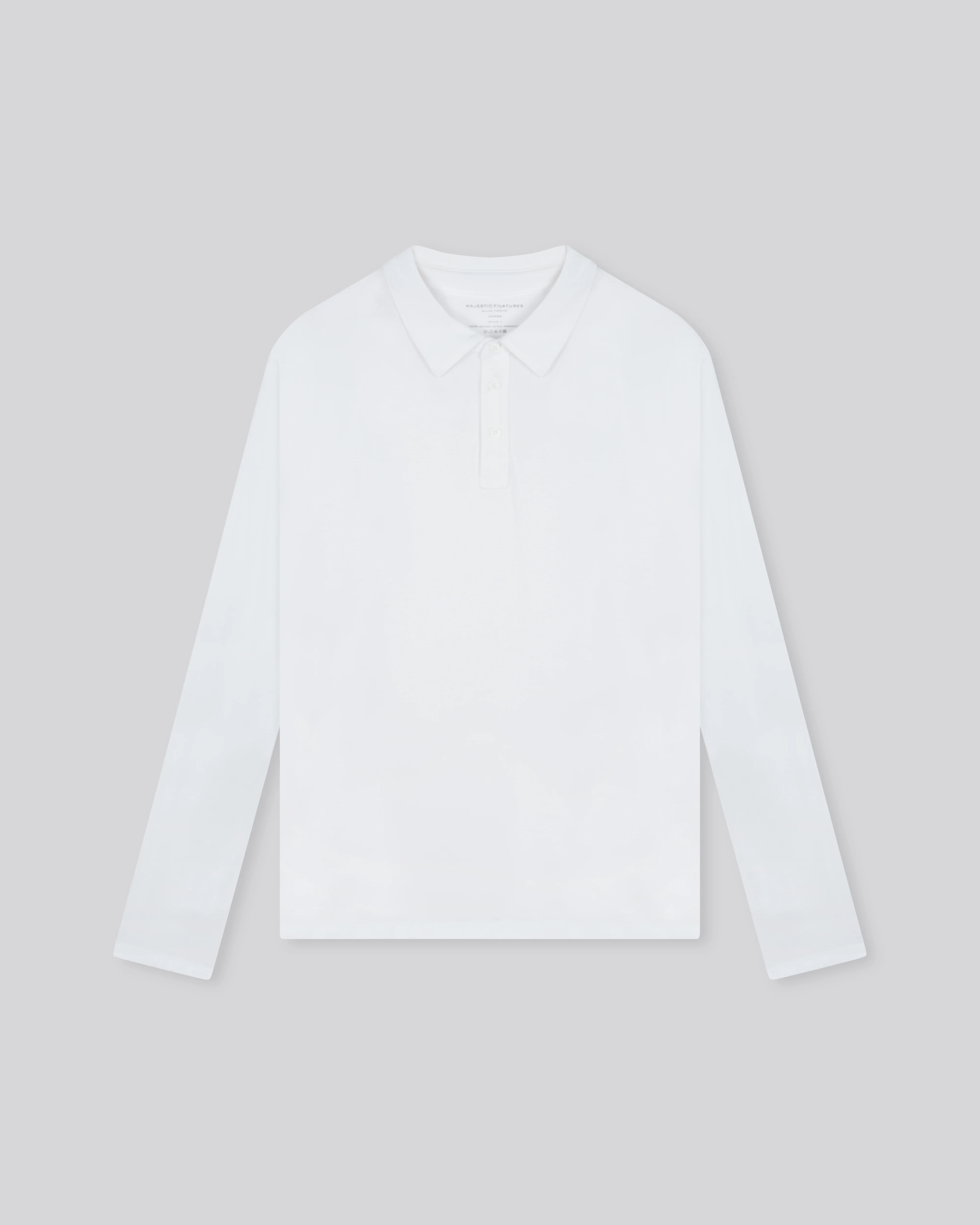 Polo Blanc Polo Manches Longues en Coton organique - Image 6