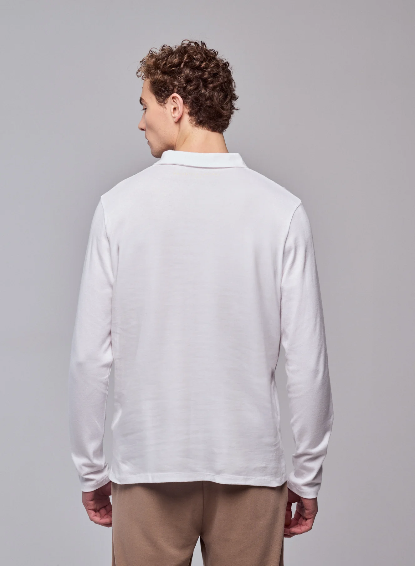 Polo Blanc Polo Manches Longues en Coton organique - Image 4