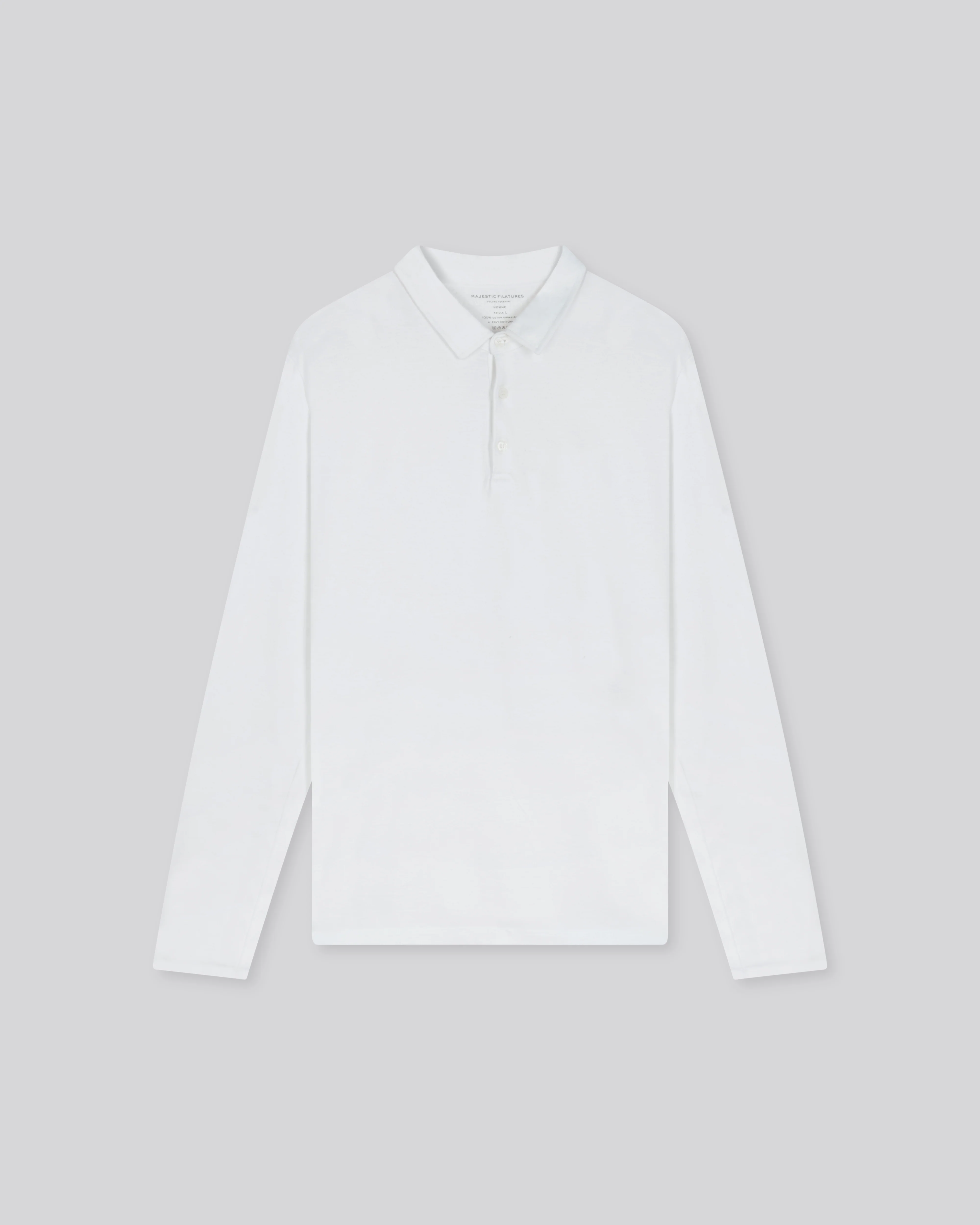Polo Blanc Polo Manches Longues en Coton organique - Image 6