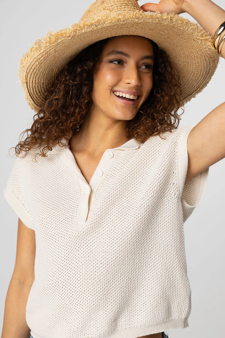 Polo Milk Sans Manches en Coton - Image 3