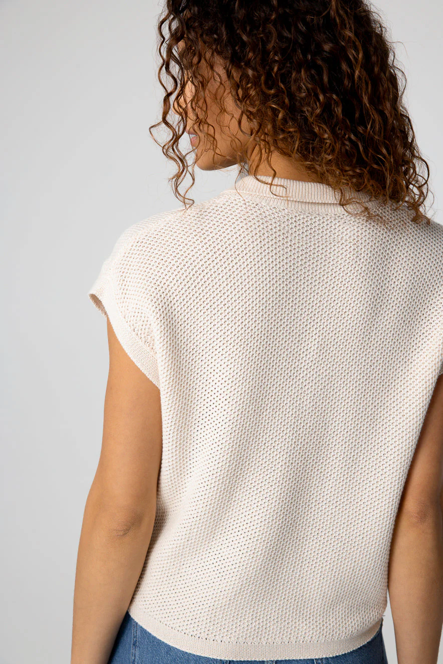 Polo Milk Sans Manches en Coton - Image 7
