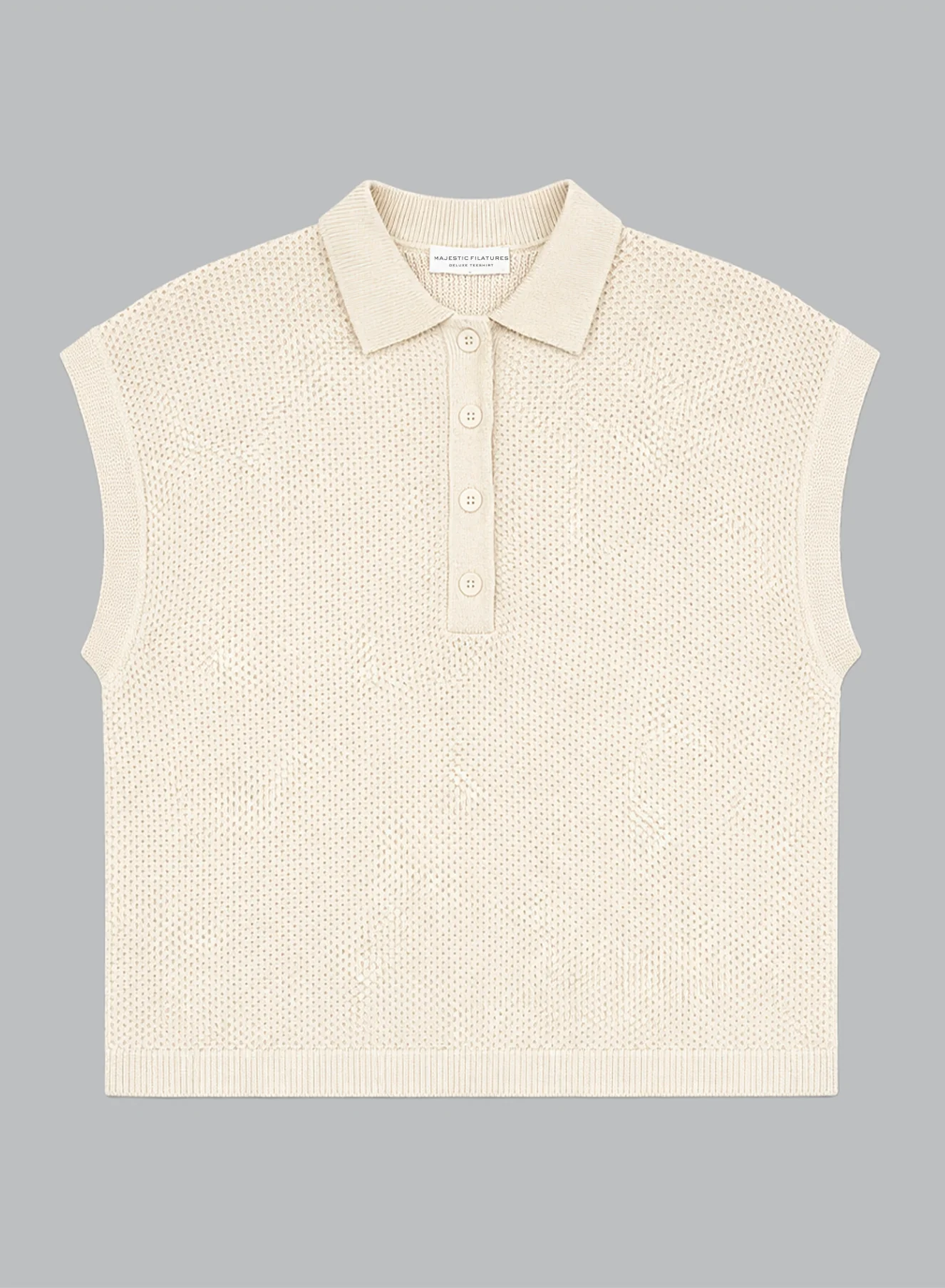 Polo Milk Sans Manches en Coton - Image 8