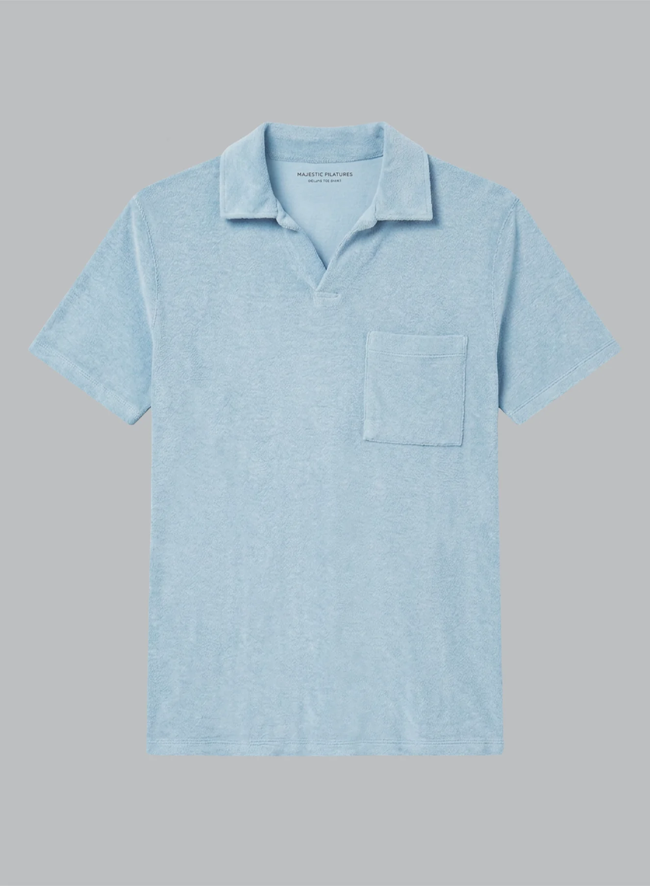 Polo Bleu Clair Manches Courtes en Coton Organique / Polyamide - Image 5