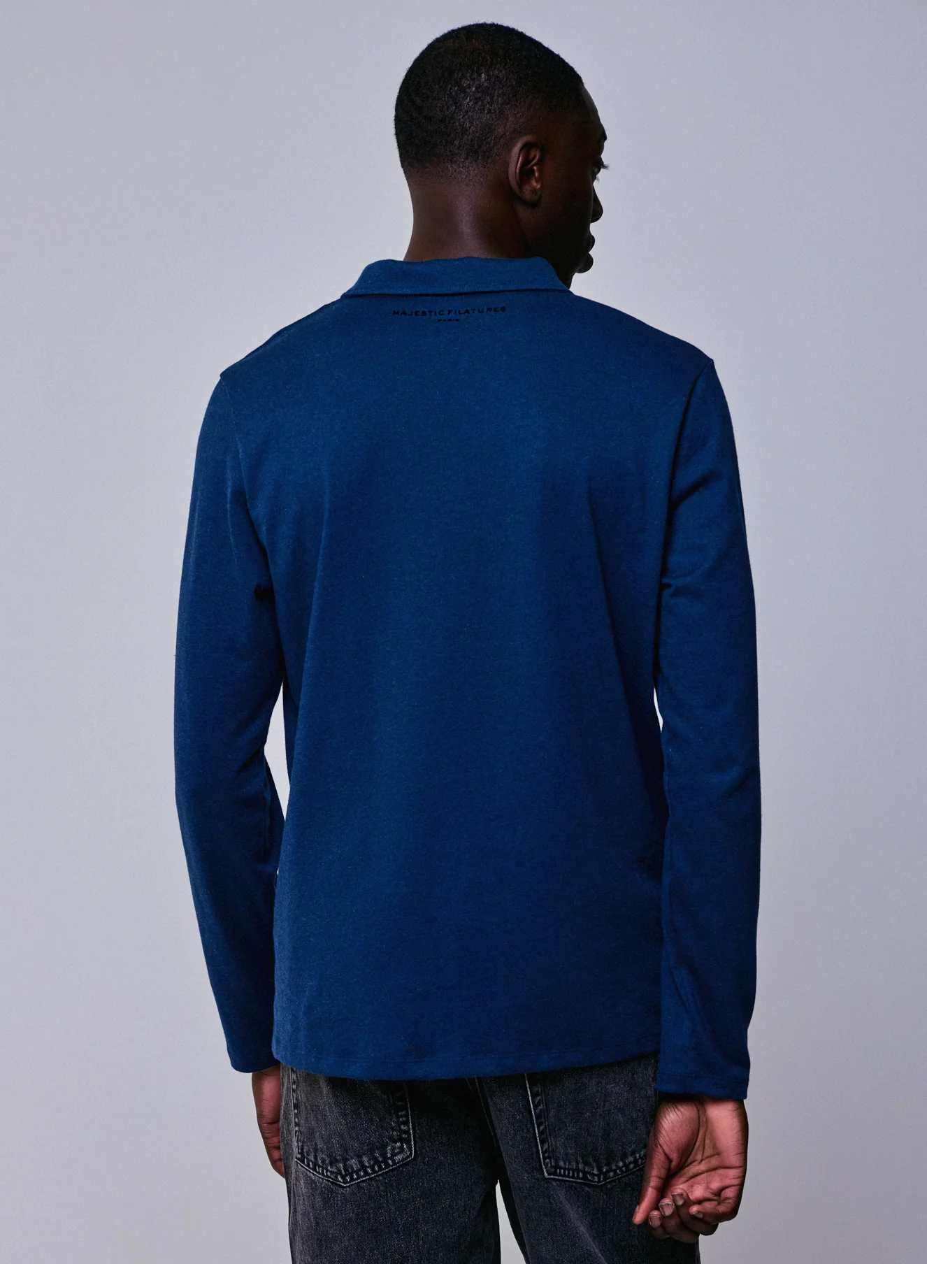 Polo Bleu Polo Manches Longues en Coton organique - Image 5