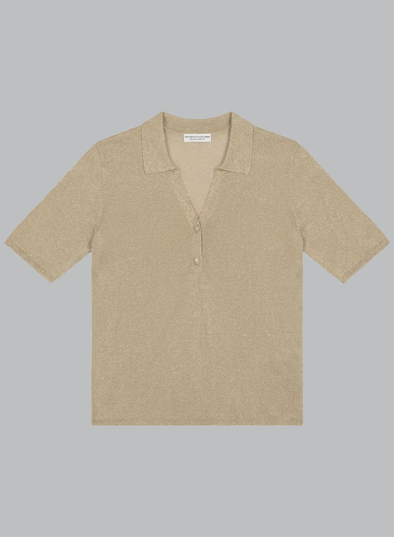 Polo Doré Manches Coudes en Acetate / Fibre métallisée / Polyamide - Image 6