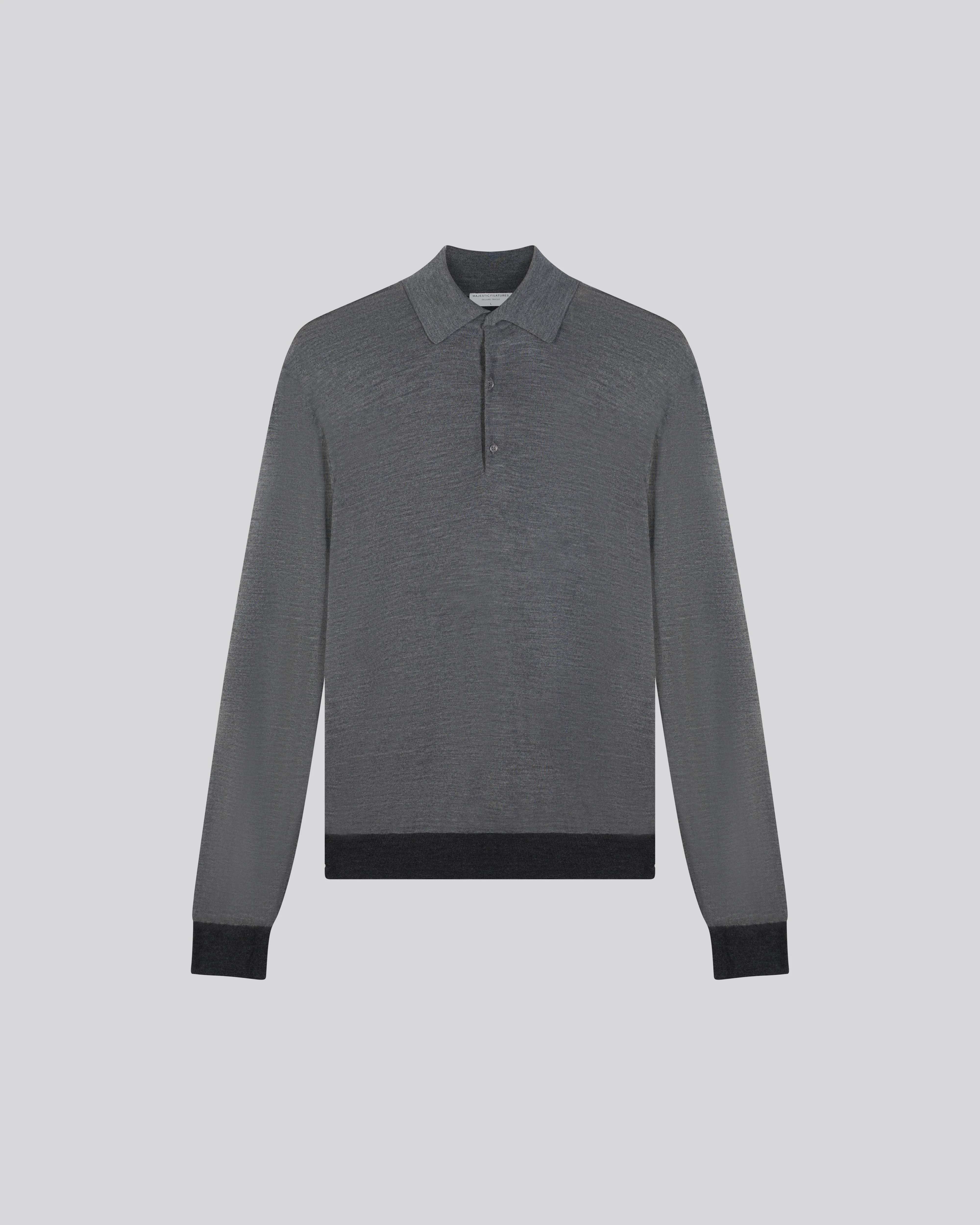 Polo Gris Polo Manches Longues en Laine merinos - Image 6