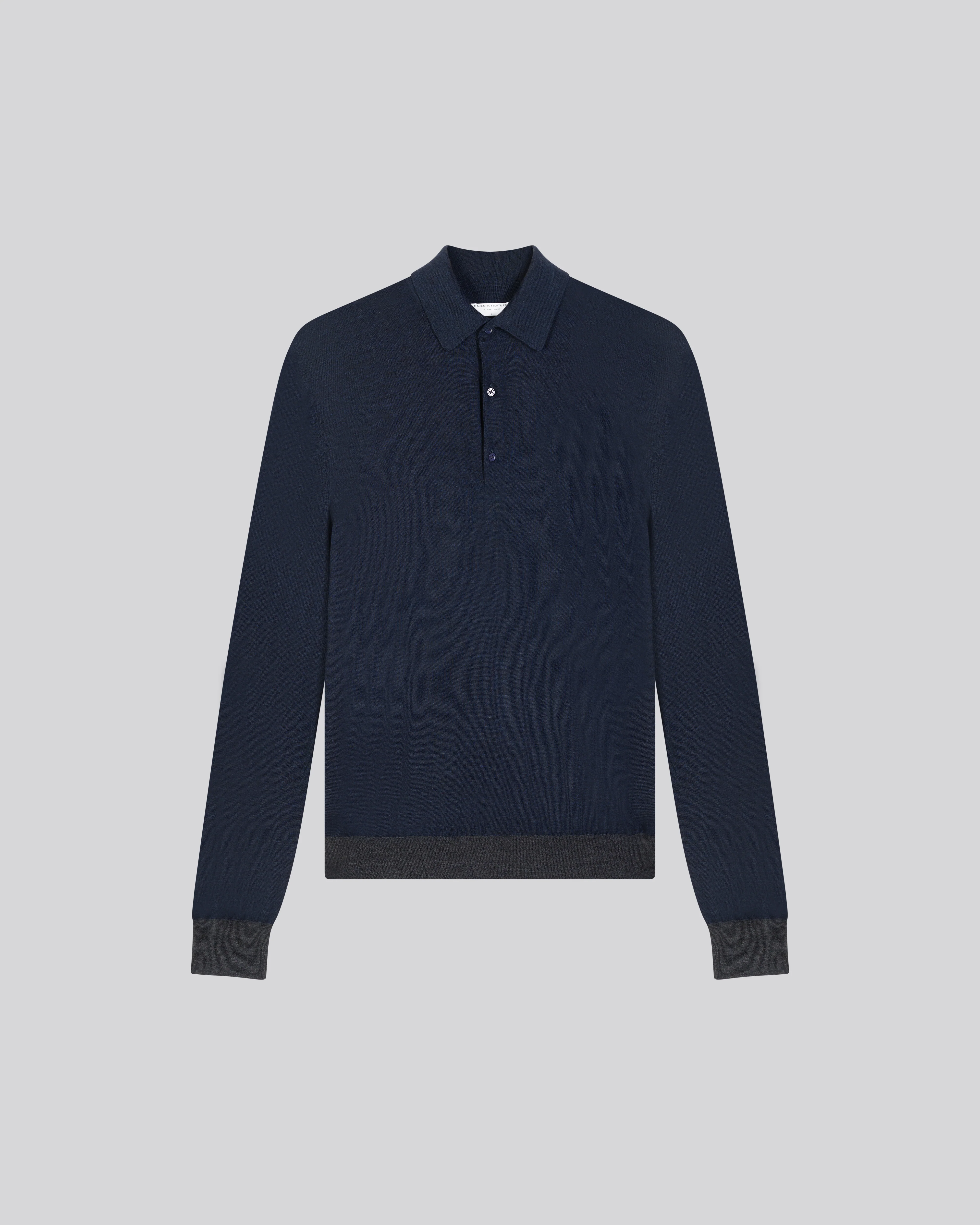 Polo Marine Polo Manches Longues en Laine merinos - Image 6