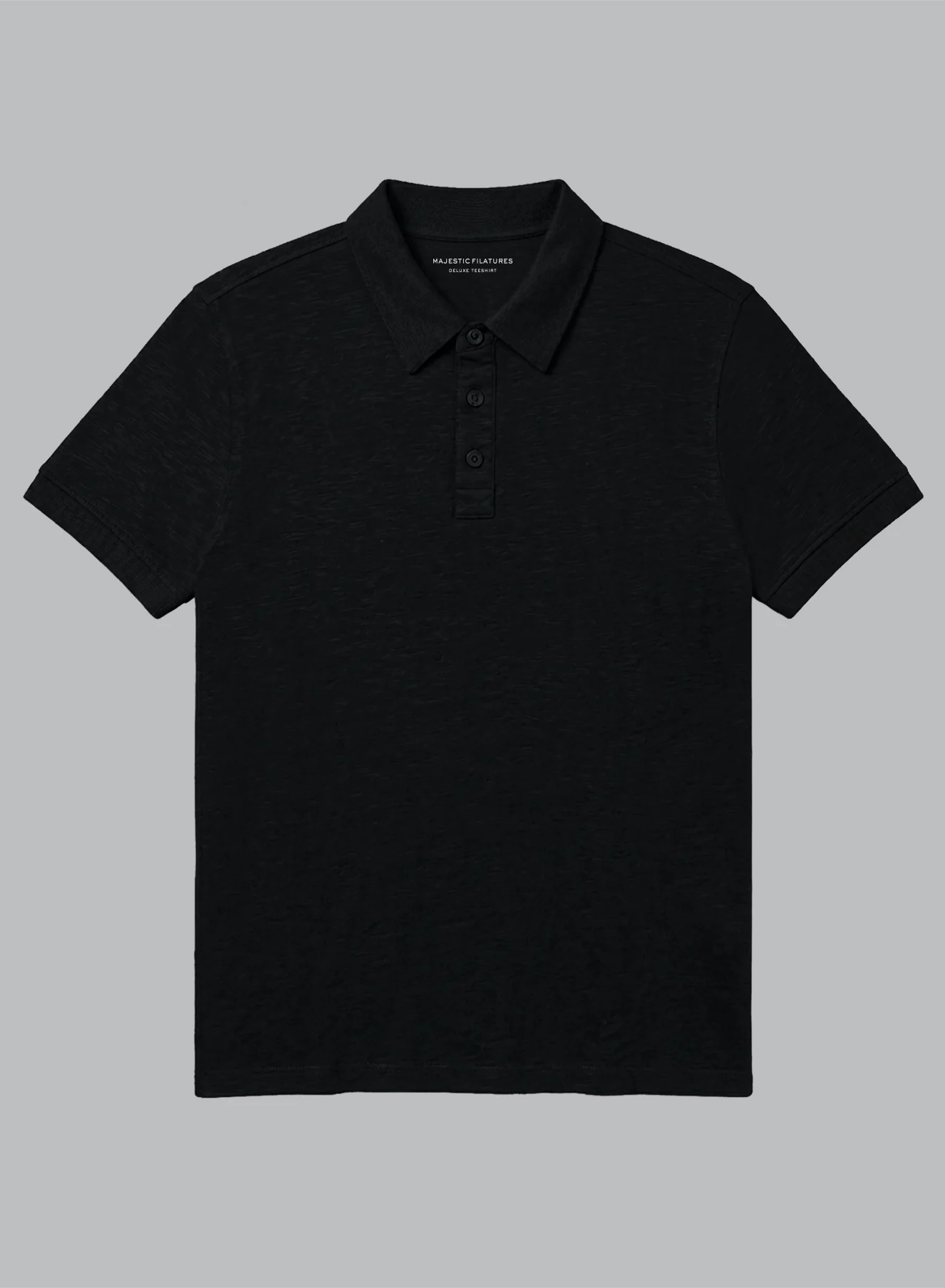 Polo Noir Manches Courtes en Lin / Elasthanne - Image 6