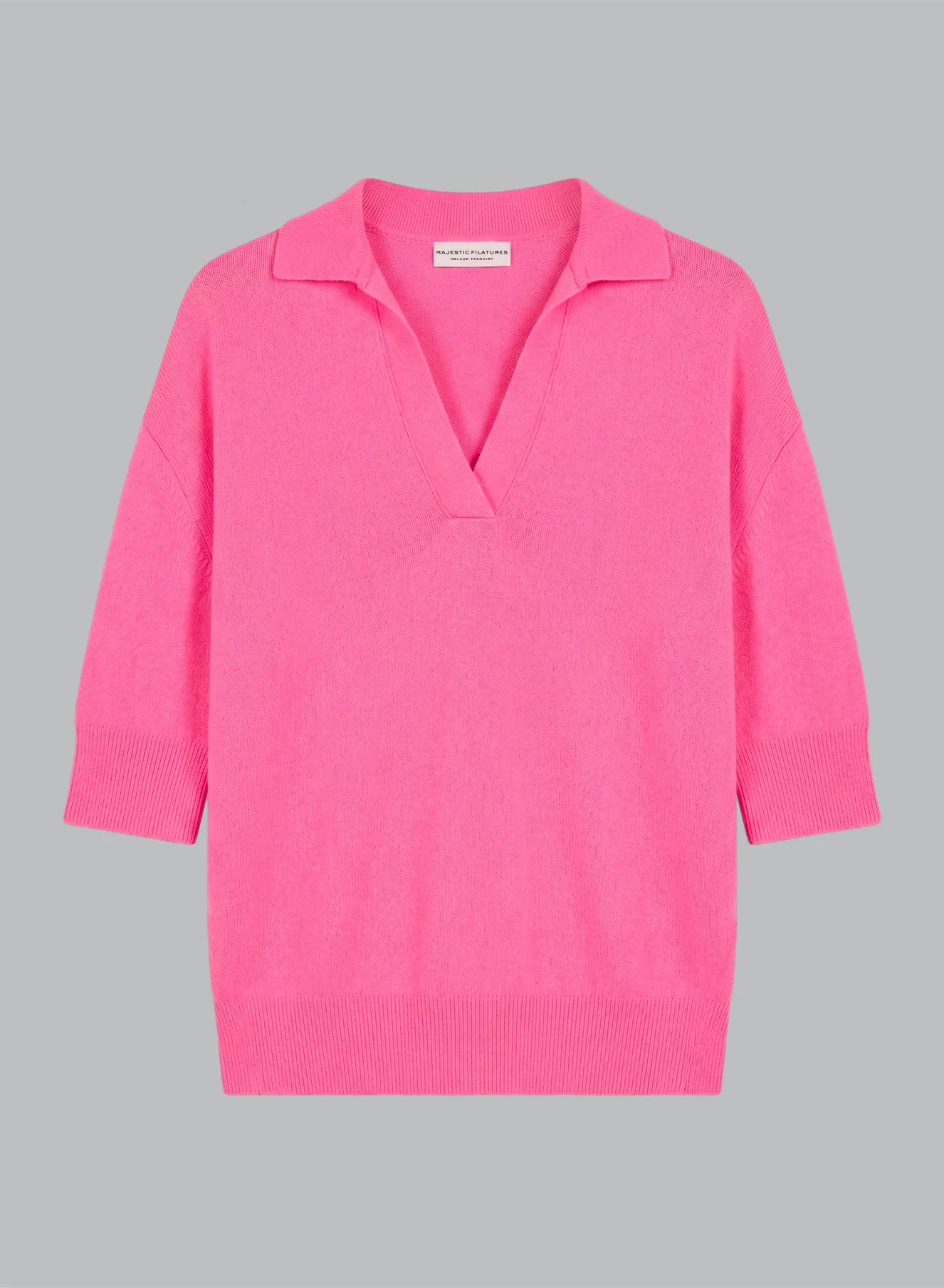 Polo Rose Manches Coudes en Cachemire - Image 6