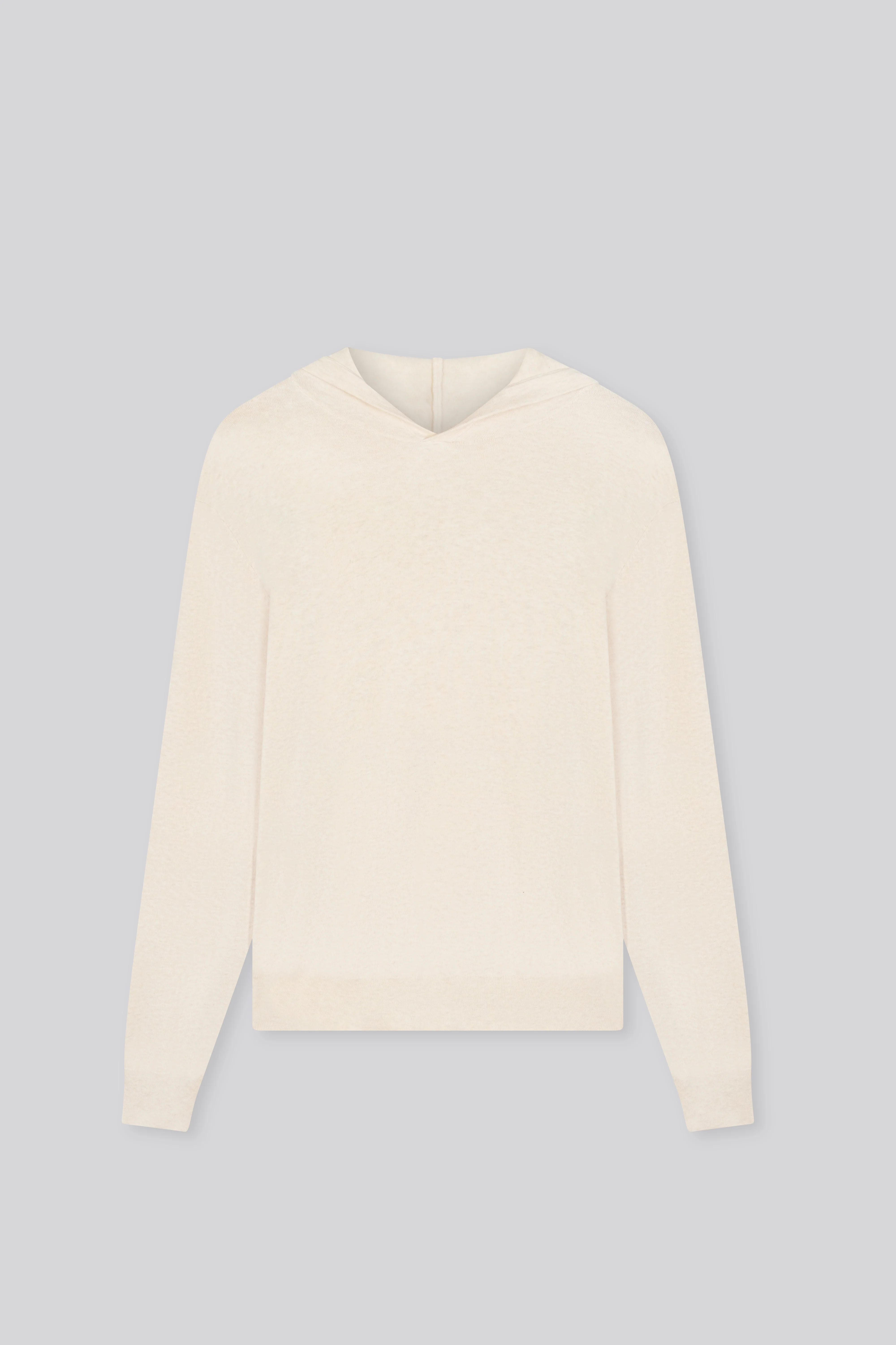 Pull Beige Capuche Manches Longues en Coton organique / Elasthanne - Image 6