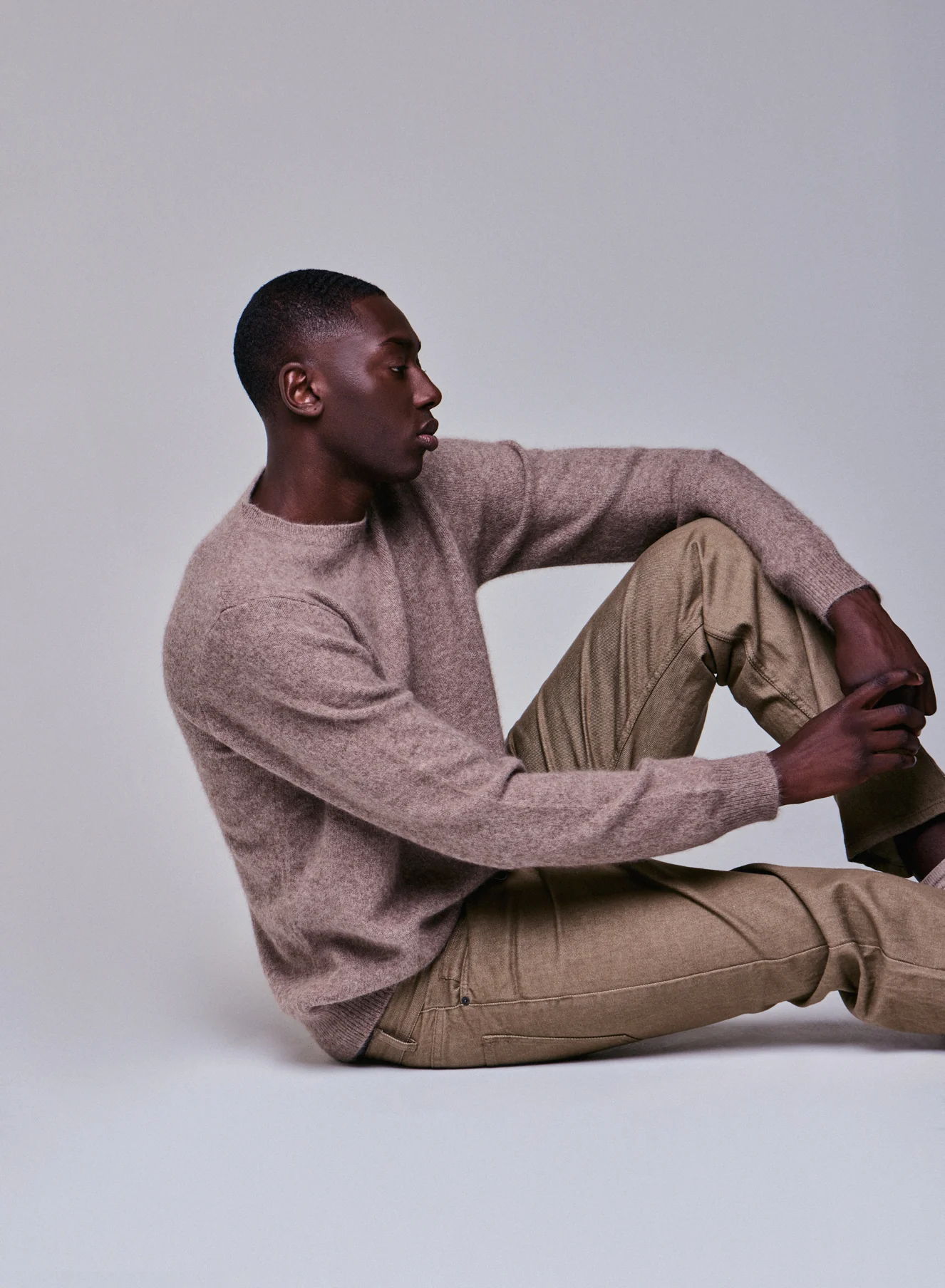 Pull Beige Col Rond Manches Longues en Laine / Fox / Polyamide - Image 2