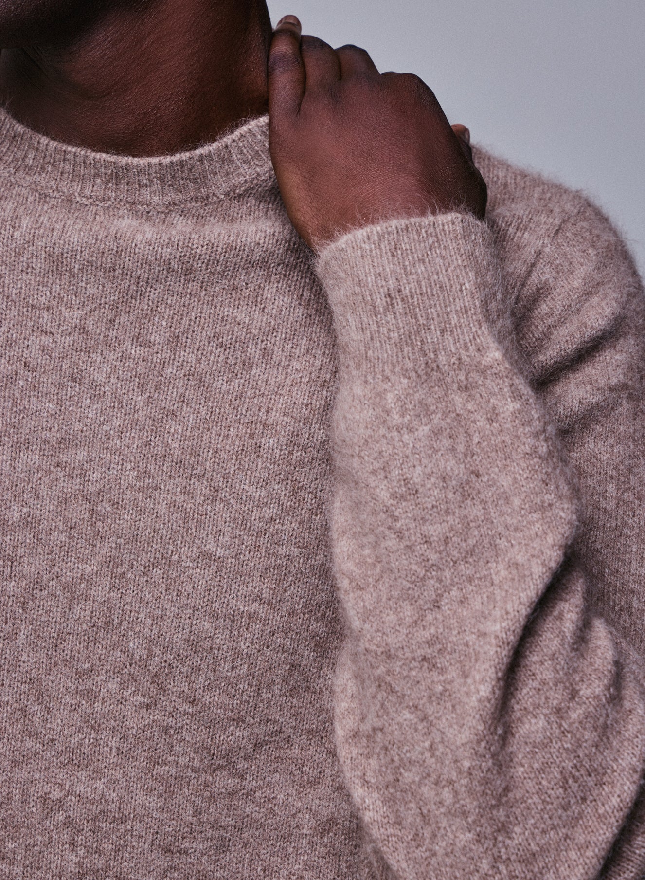 Pull Beige Col Rond Manches Longues en Laine / Fox / Polyamide - Image 4