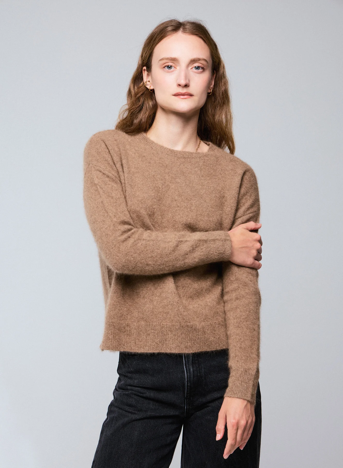 Pull Bison Col Rond Manches Longues en Raccoon / Polyamide