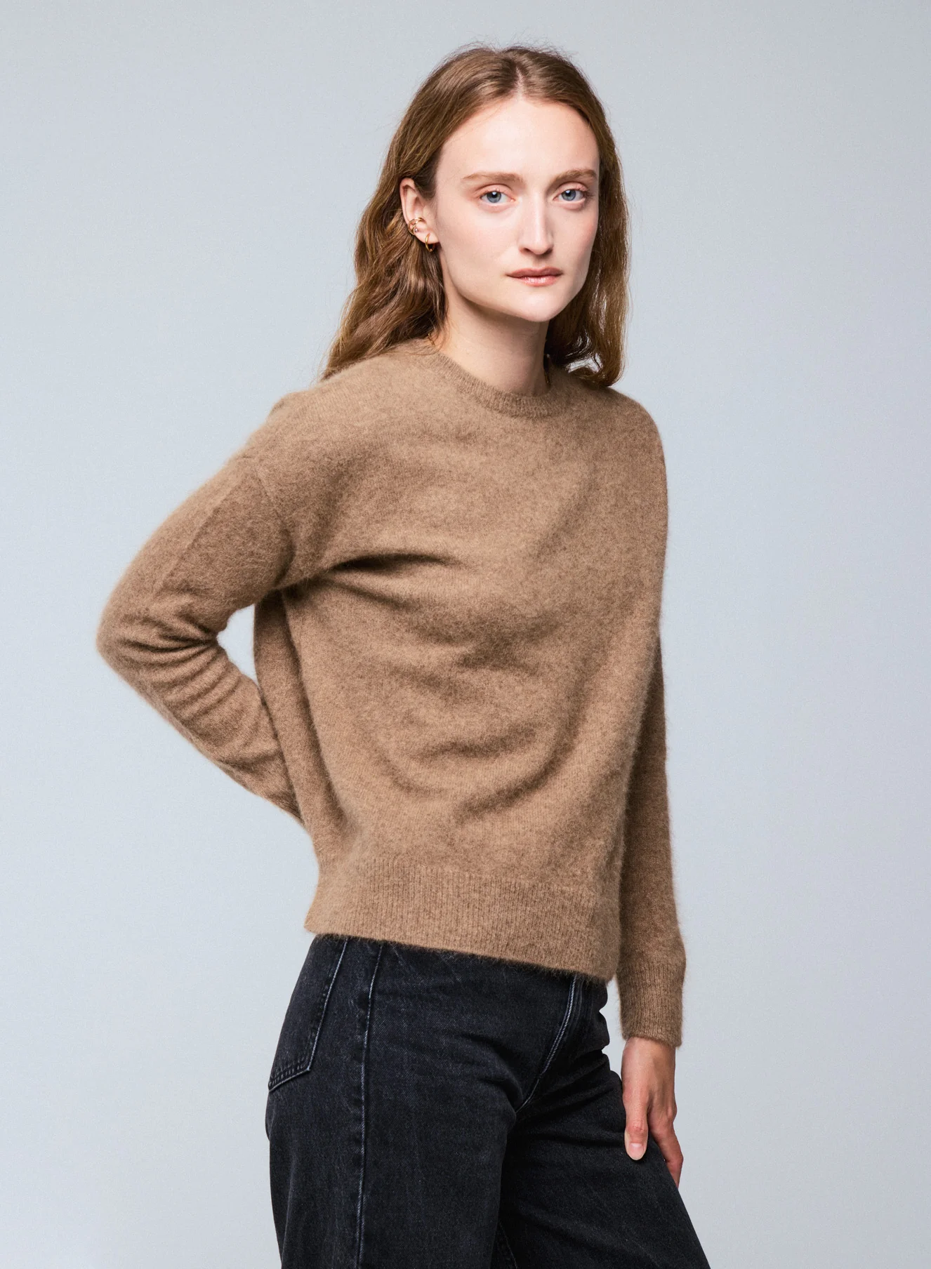 Pull Bison Col Rond Manches Longues en Raccoon / Polyamide - Image 2