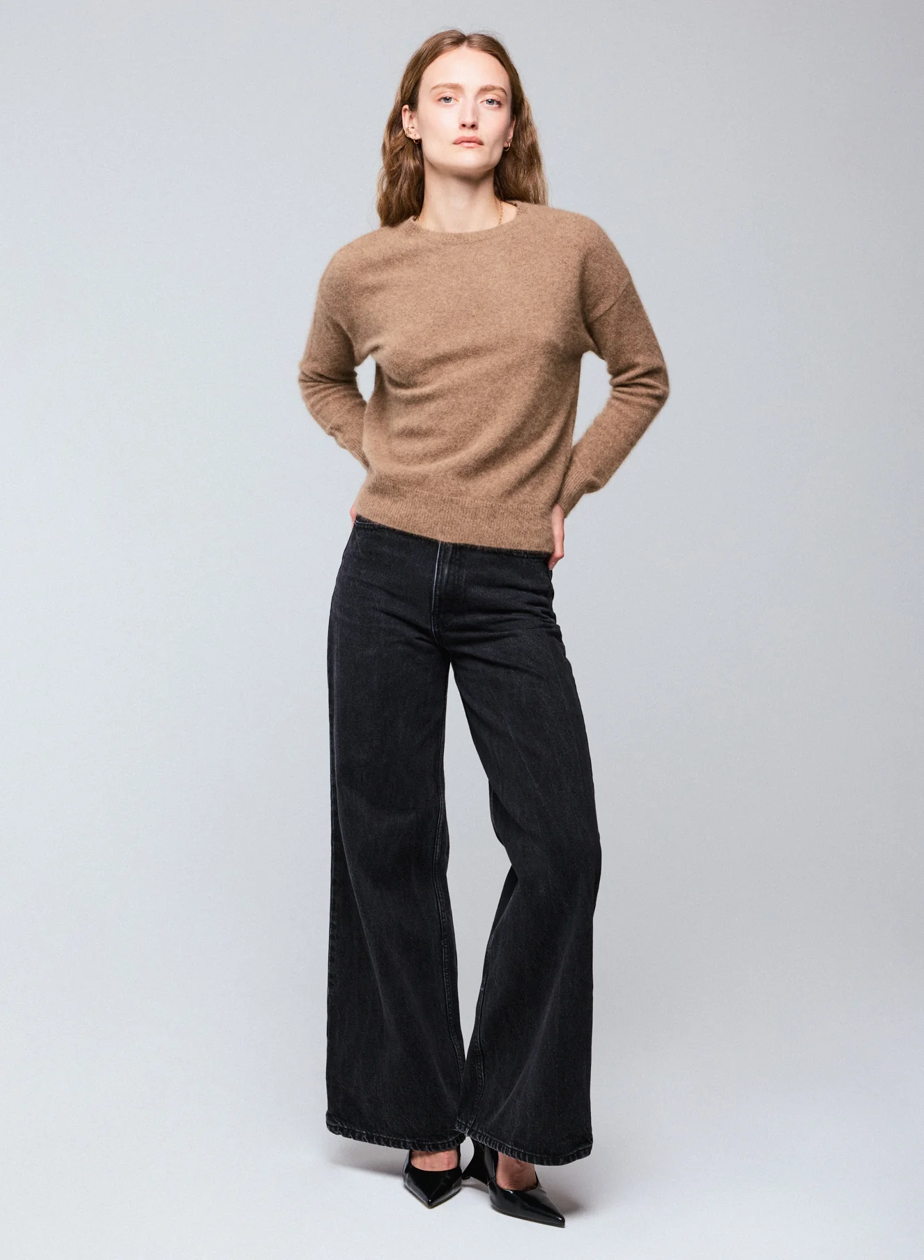 Pull Bison Col Rond Manches Longues en Raccoon / Polyamide - Image 4