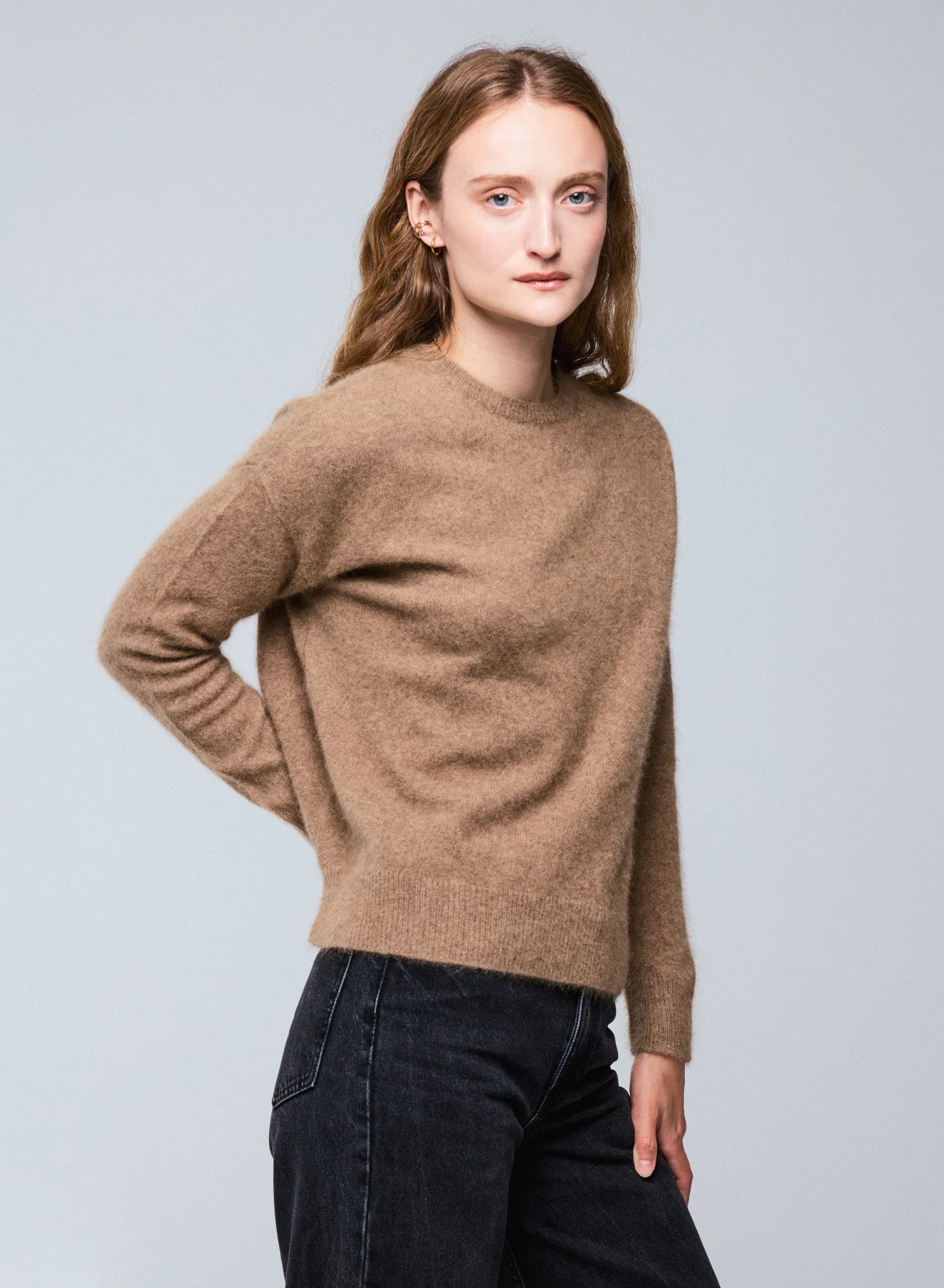 Pull Bison Col Rond Manches Longues en Raccoon / Polyamide - Image 5