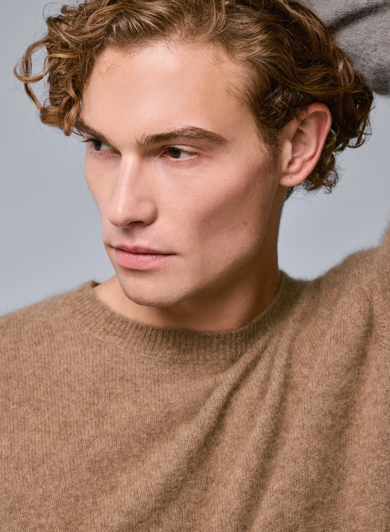 Pull Marron Col Rond Manches Longues en Raccon wool / Polyamide - Image 3