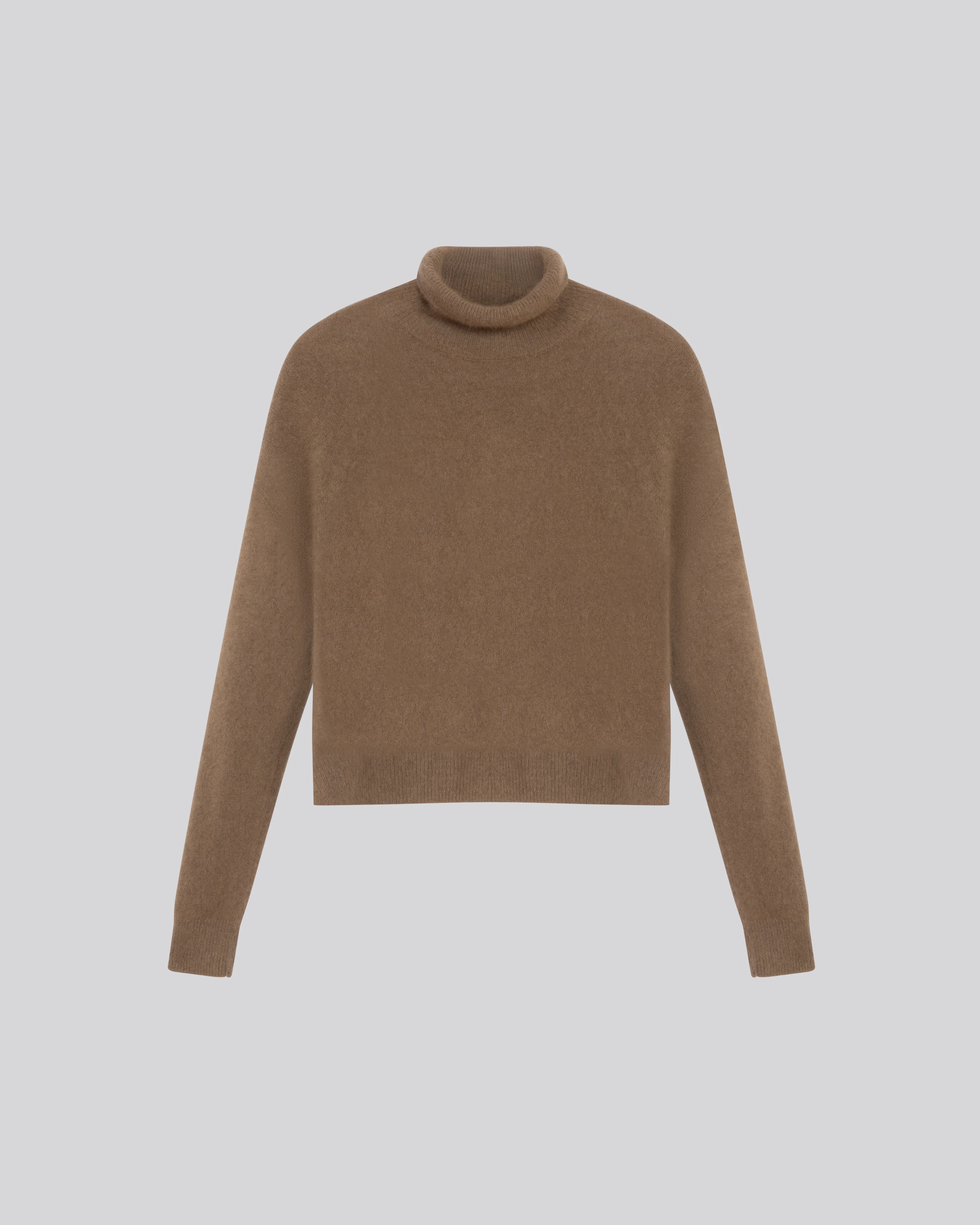 Pull Beige Col Roulé Manches Longues en Raccon wool / Polyamide - Image 6