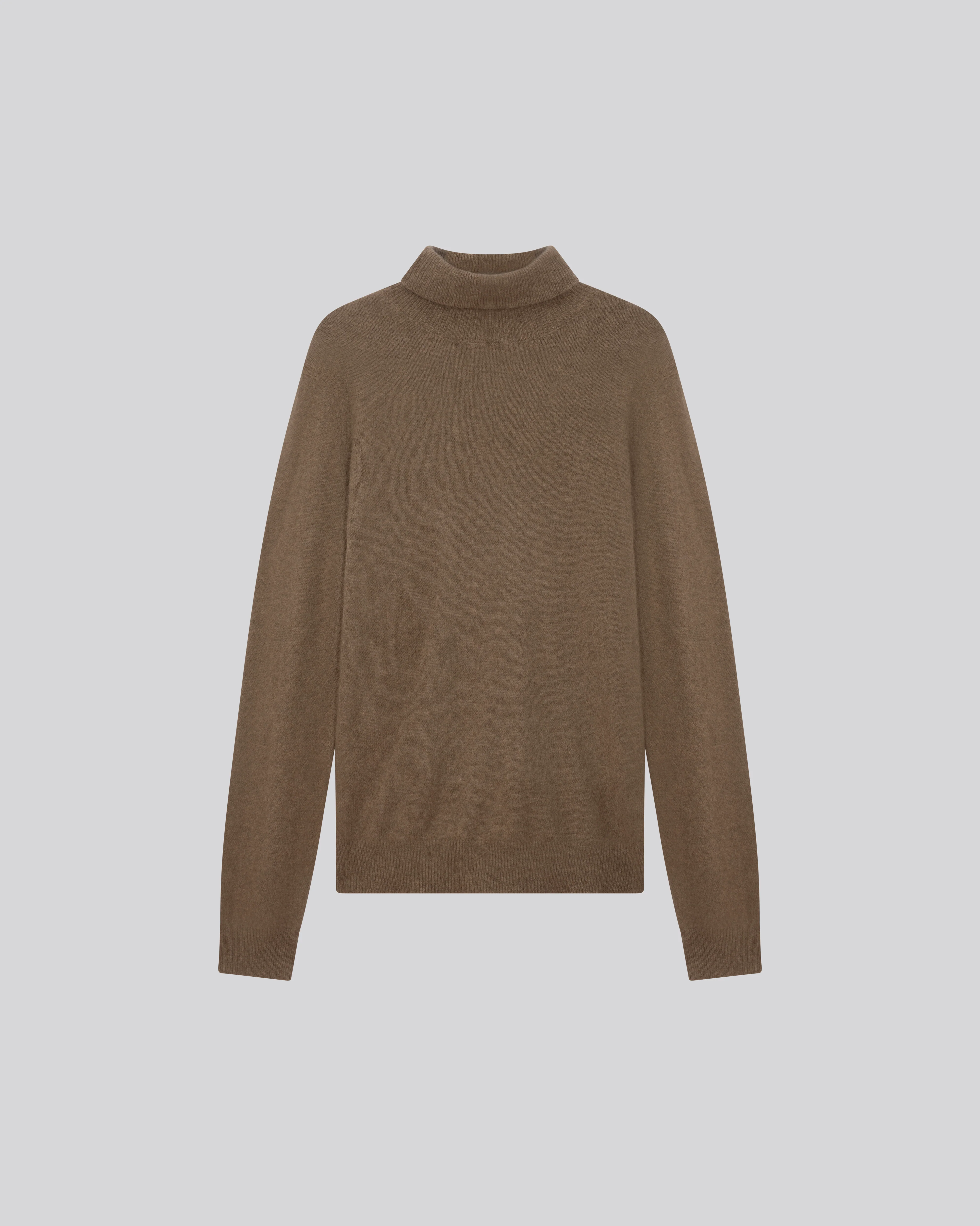 Pull Marron Col Roulé Manches Longues en Raccon wool / Polyamide - Image 5