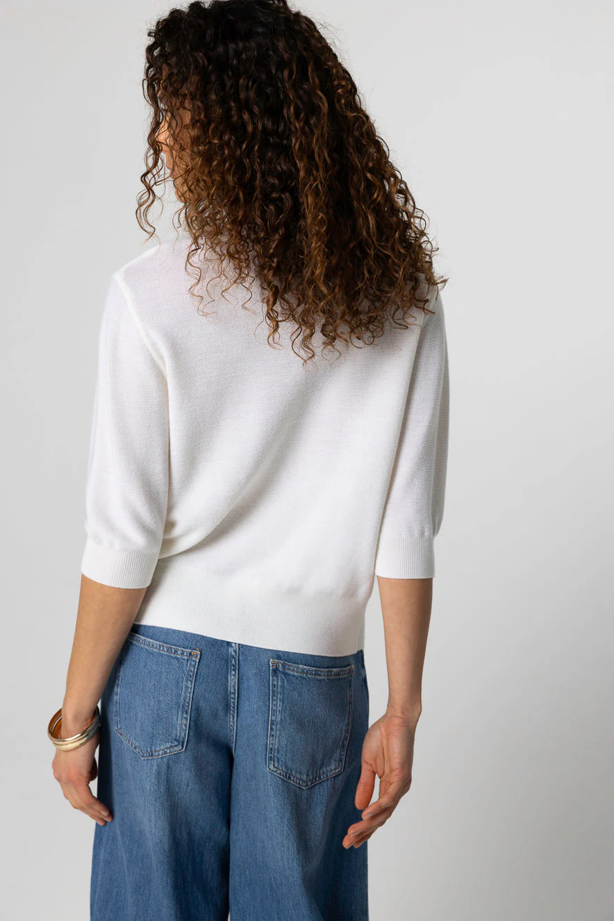 Pull Milk Col Rond Manches Coudes en Laine merinos extrafine - Image 6