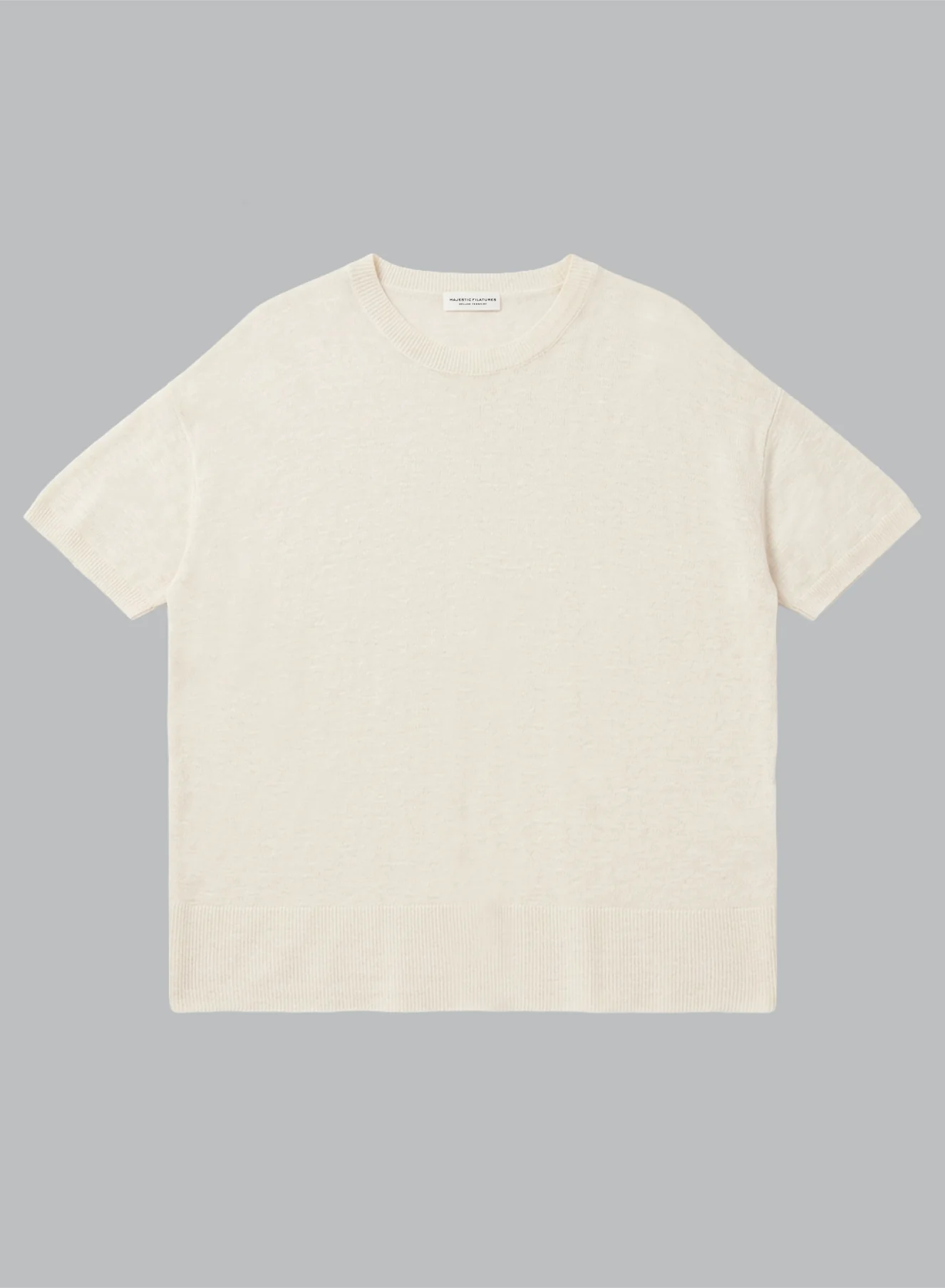 Pull Cream Col Rond Manches Courtes en Lin - Image 7