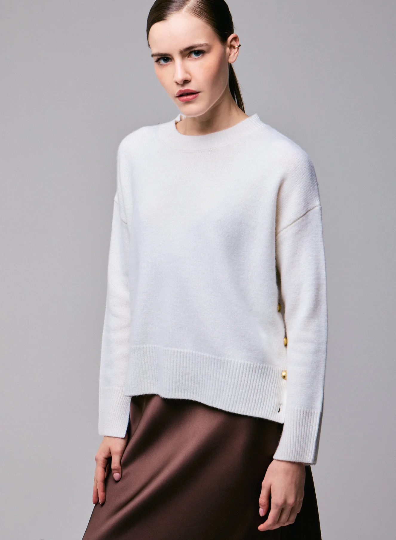 Pull Milk Col Rond Manches Longues en Laine / Cachemire - Image 2