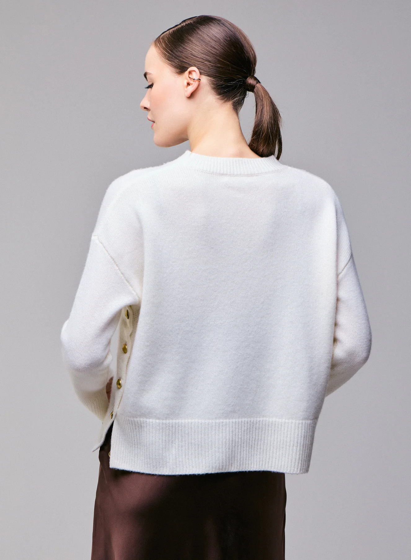 Pull Milk Col Rond Manches Longues en Laine / Cachemire - Image 4