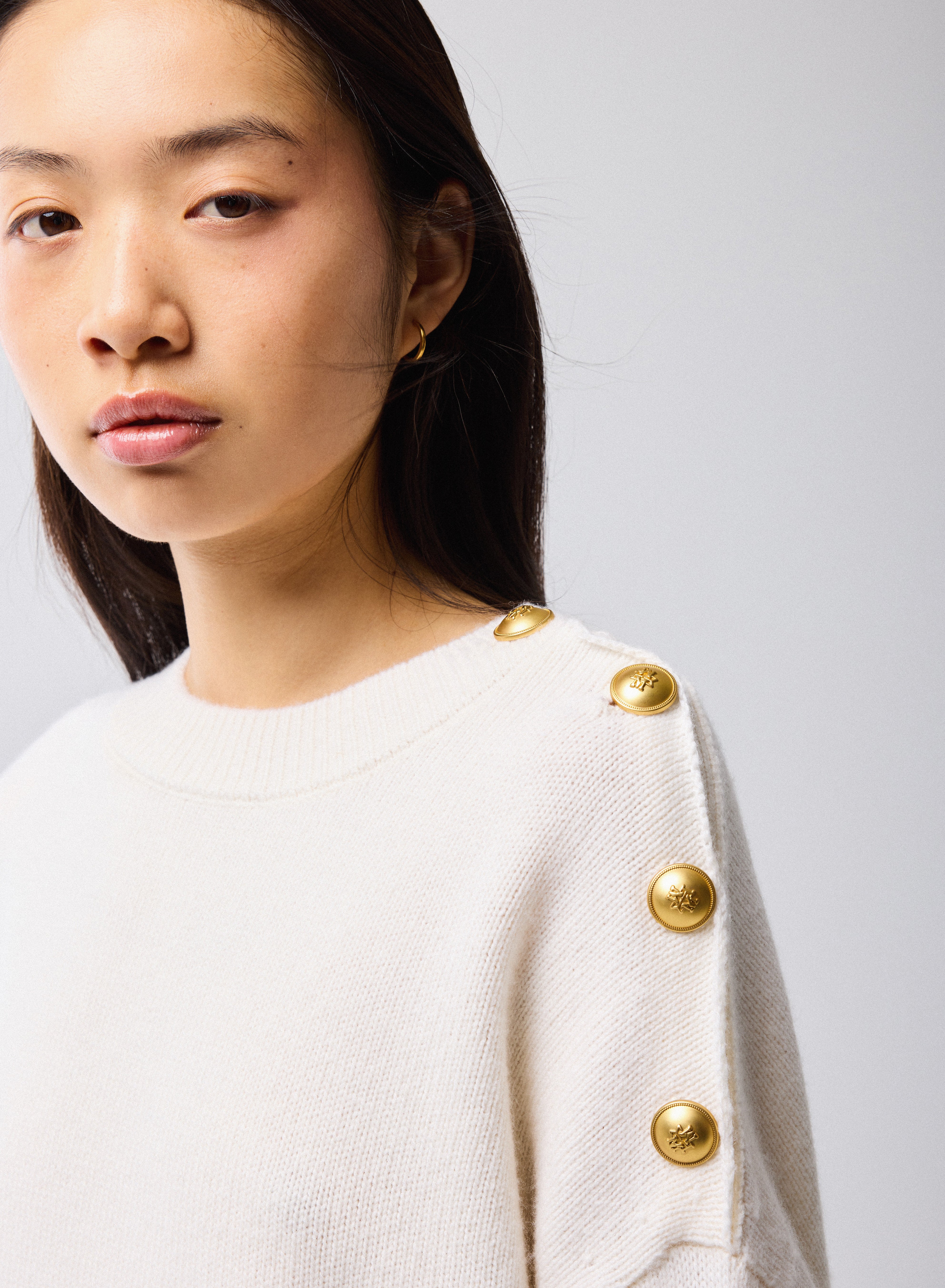 Pull Milk Col Rond Manches Longues en Laine / Cachemire - Image 2