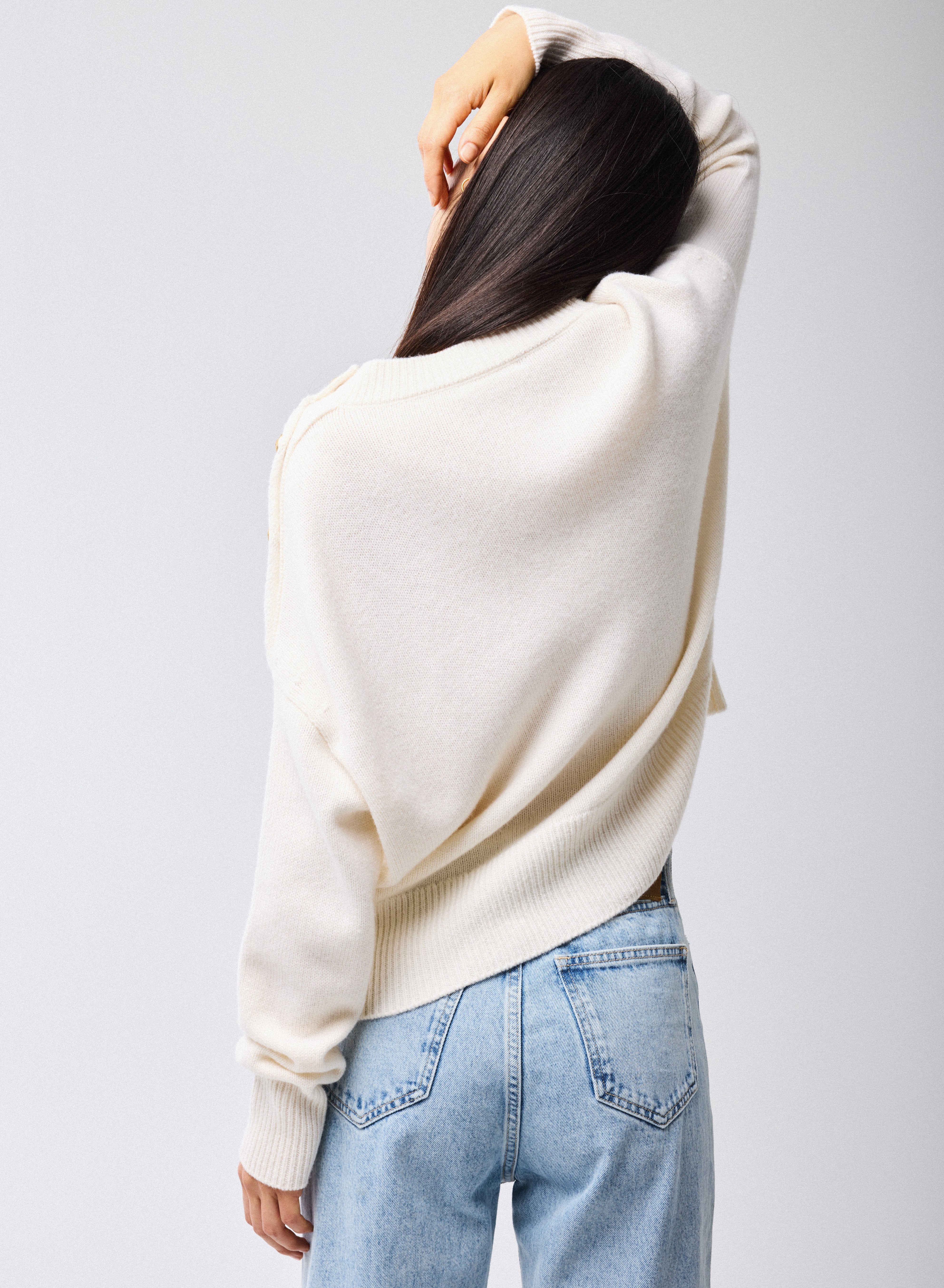Pull Milk Col Rond Manches Longues en Laine / Cachemire - Image 4