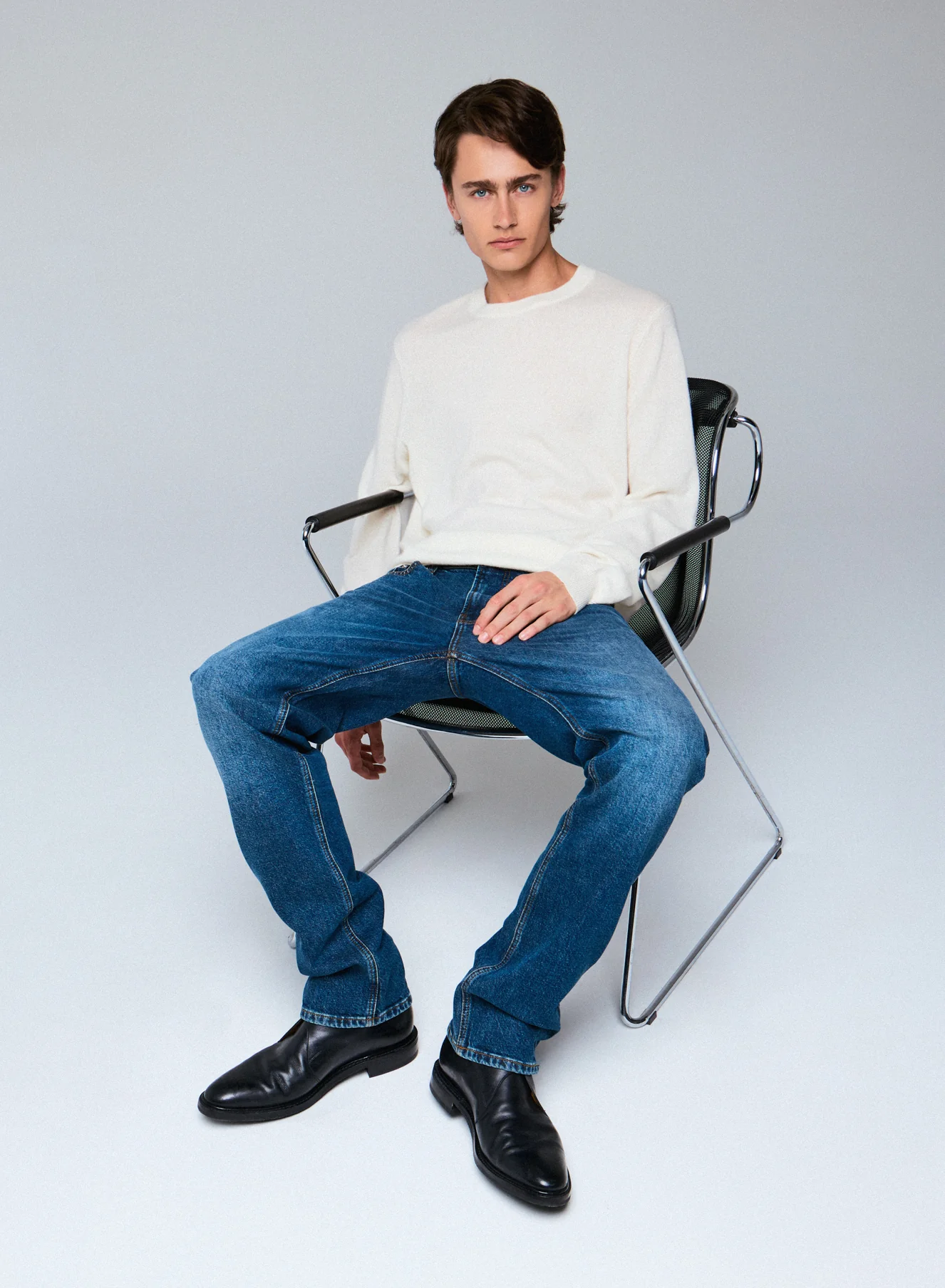 Pull Milk Col Rond Manches Longues en Cachemire