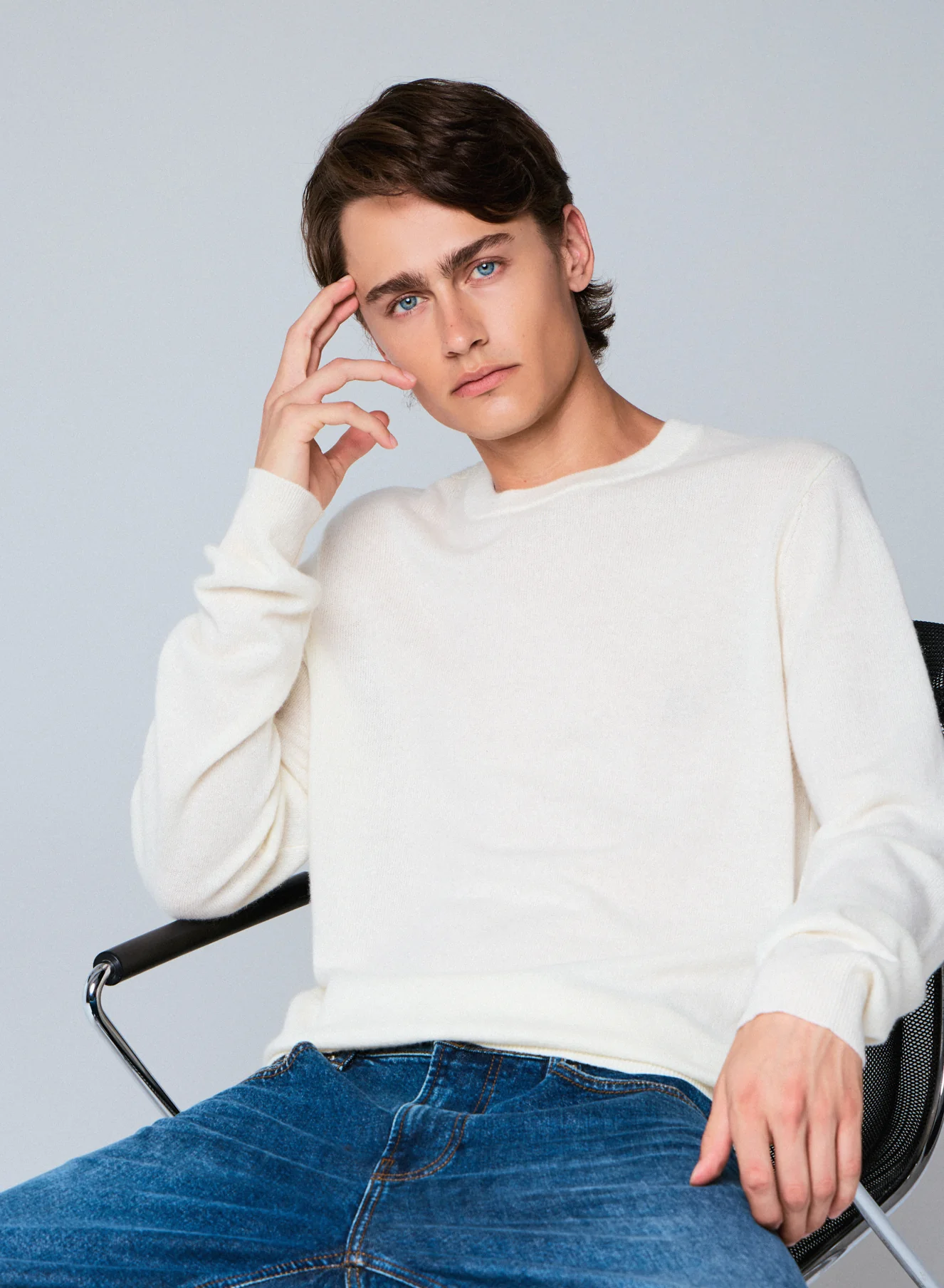 Pull Milk Col Rond Manches Longues en Cachemire - Image 3