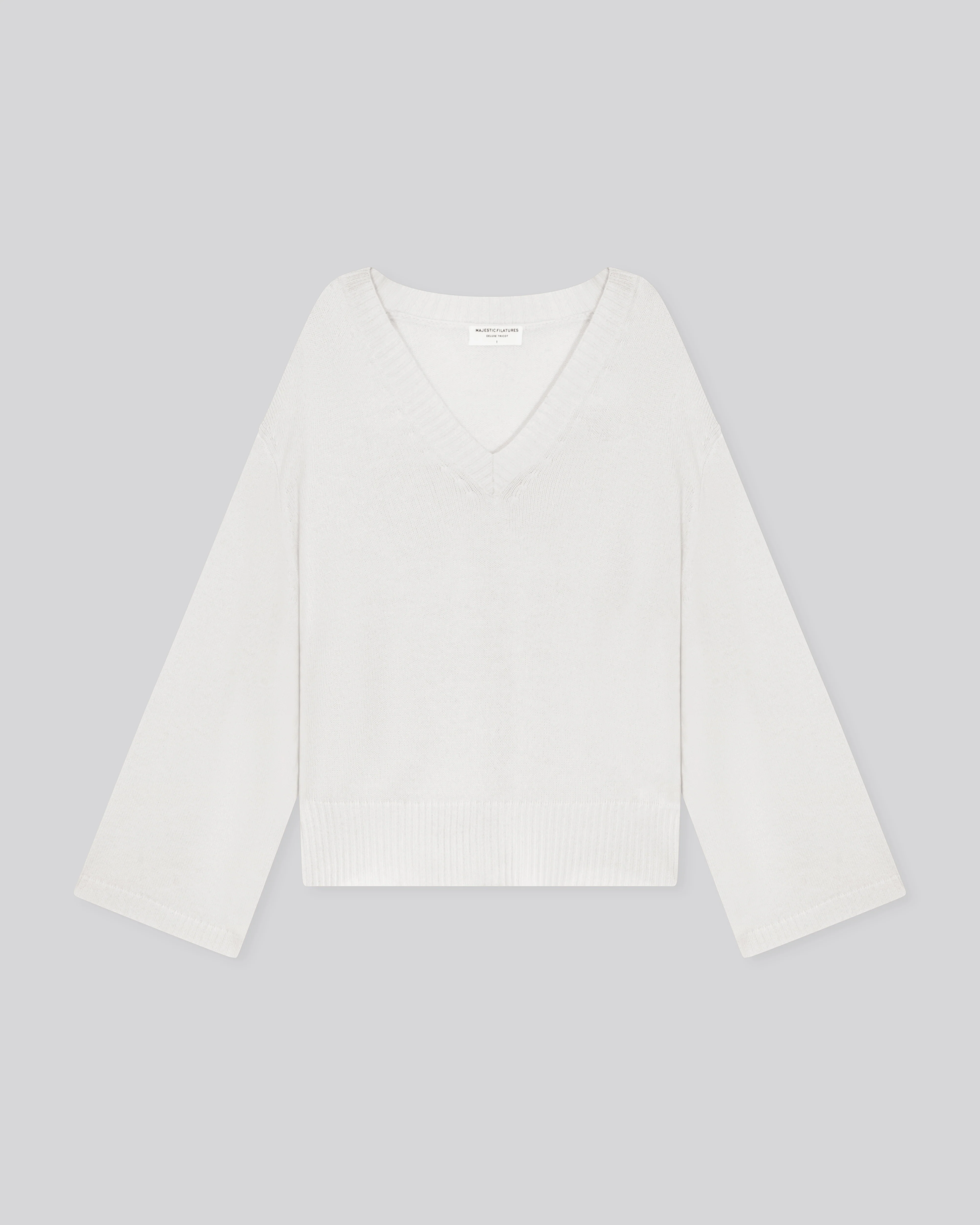 Pull Milk Col V Manches Longues en Laine Mérinos - Image 6