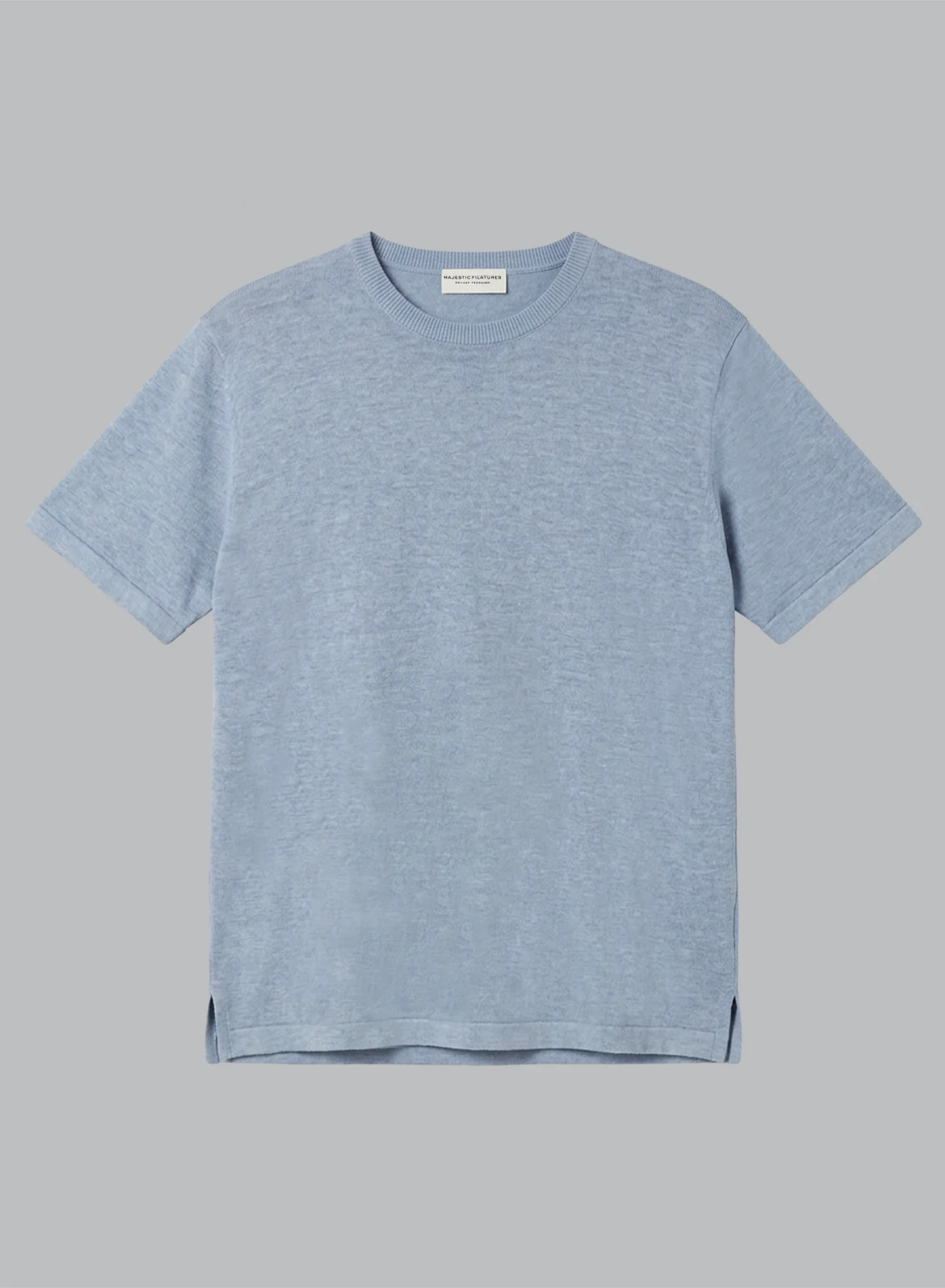 Pull Bleu Calanques Col Rond Manches Courtes en Lin - Image 6