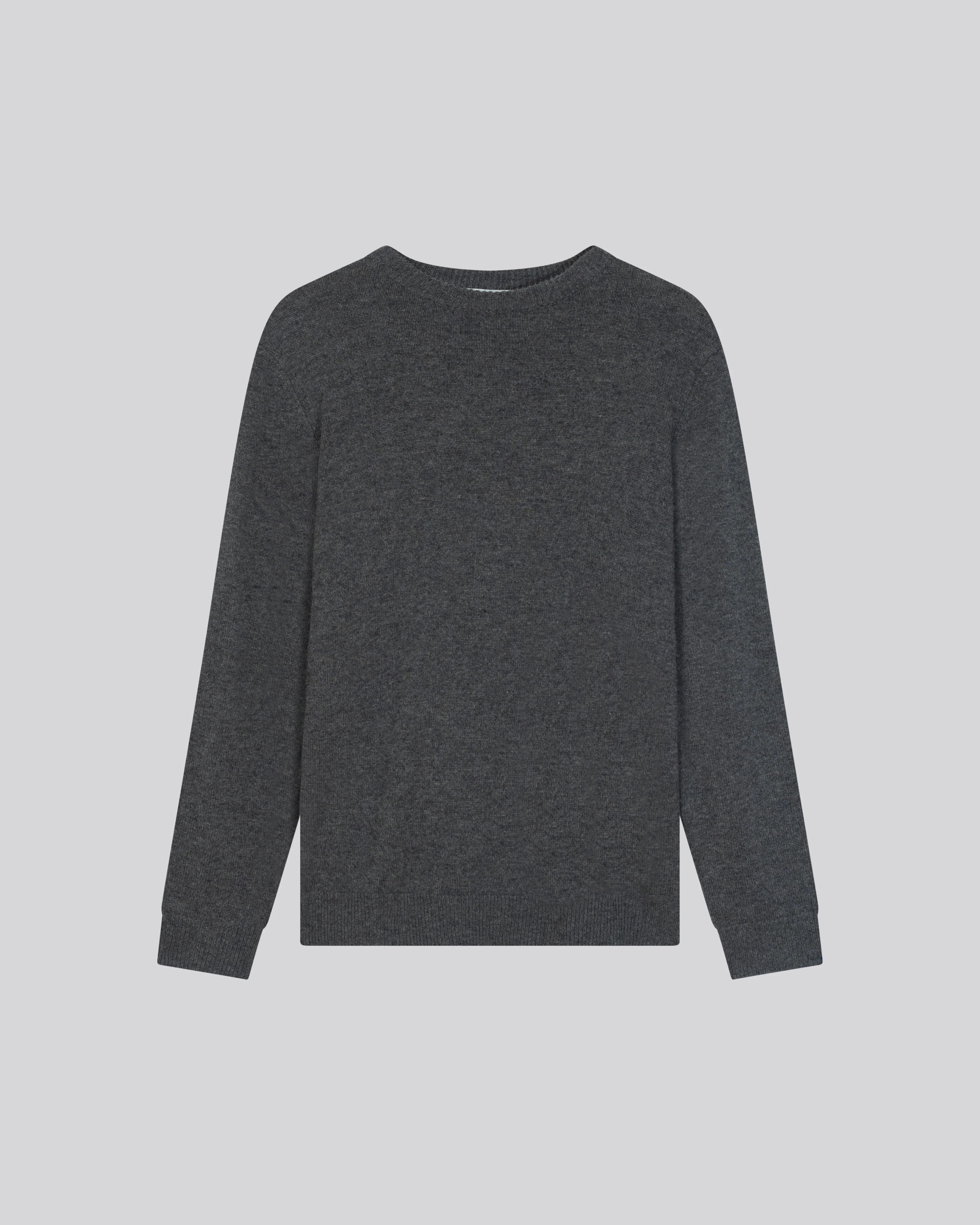 Pull Gris Col Rond Manches Longues en Laine merinos - Image 6