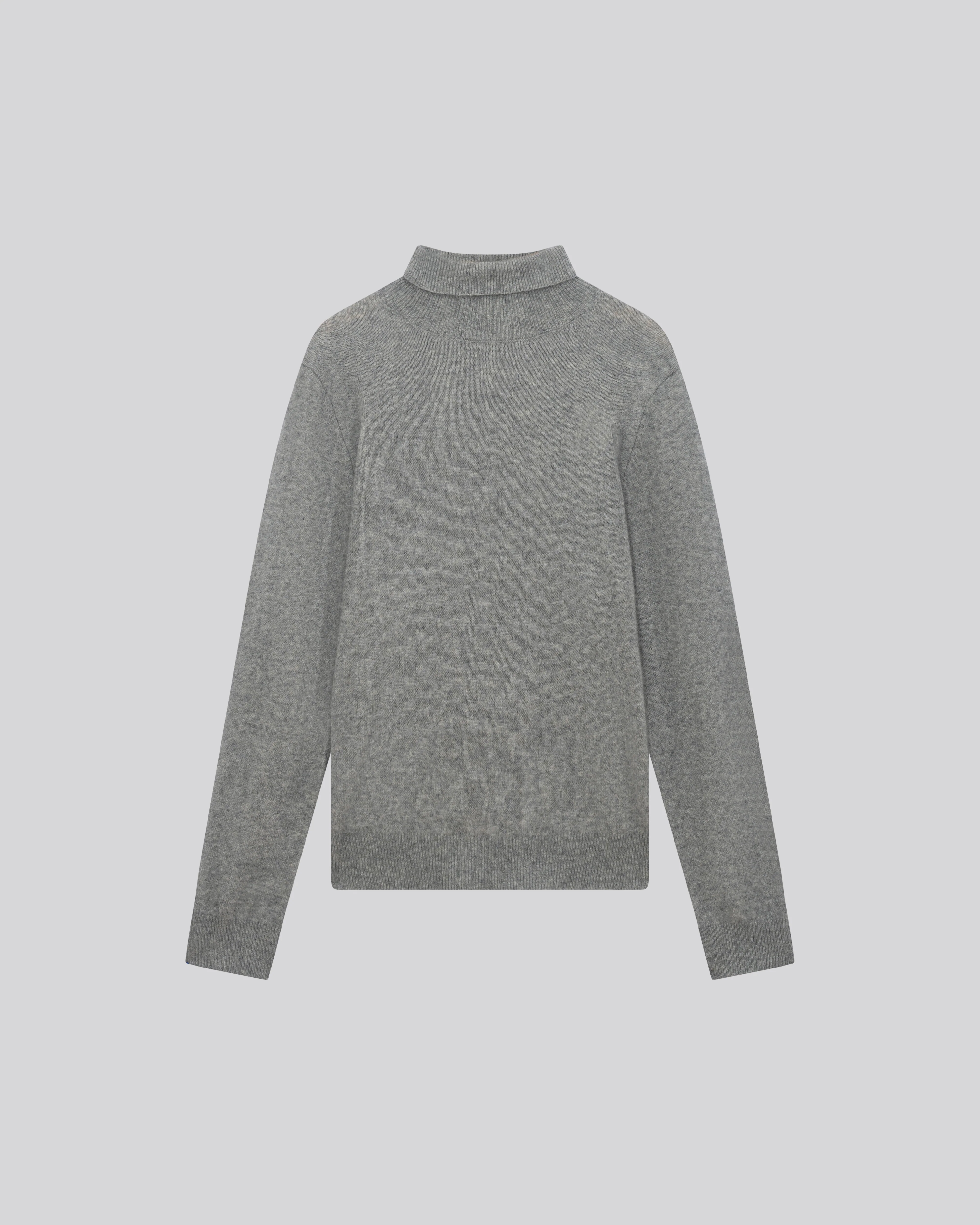 Pull Gris Col Roulé Manches Longues en Raccon wool / Polyamide - Image 6