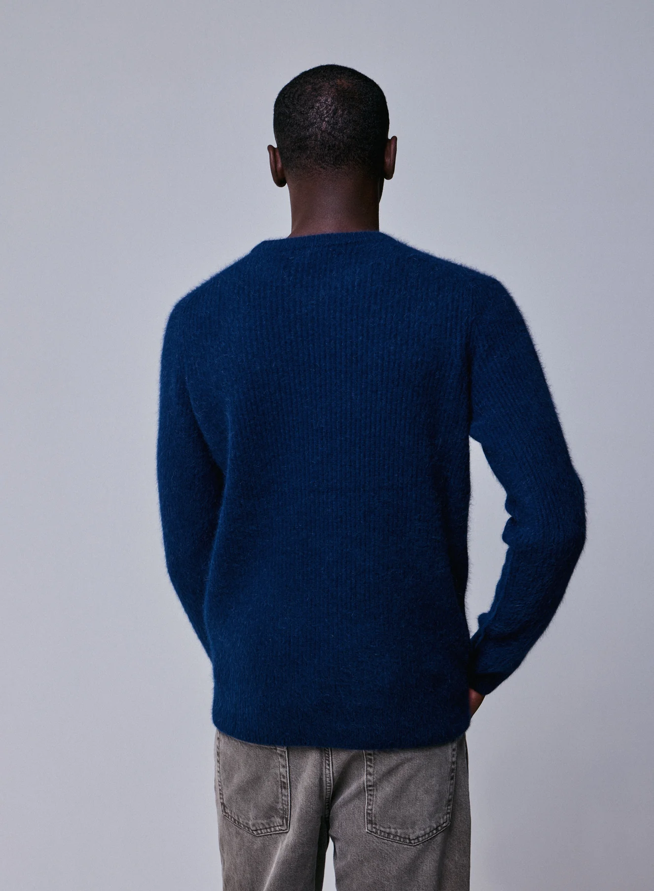 Pull Marine Col Rond Manches Longues en Laine / Fox / Polyamide - Image 5