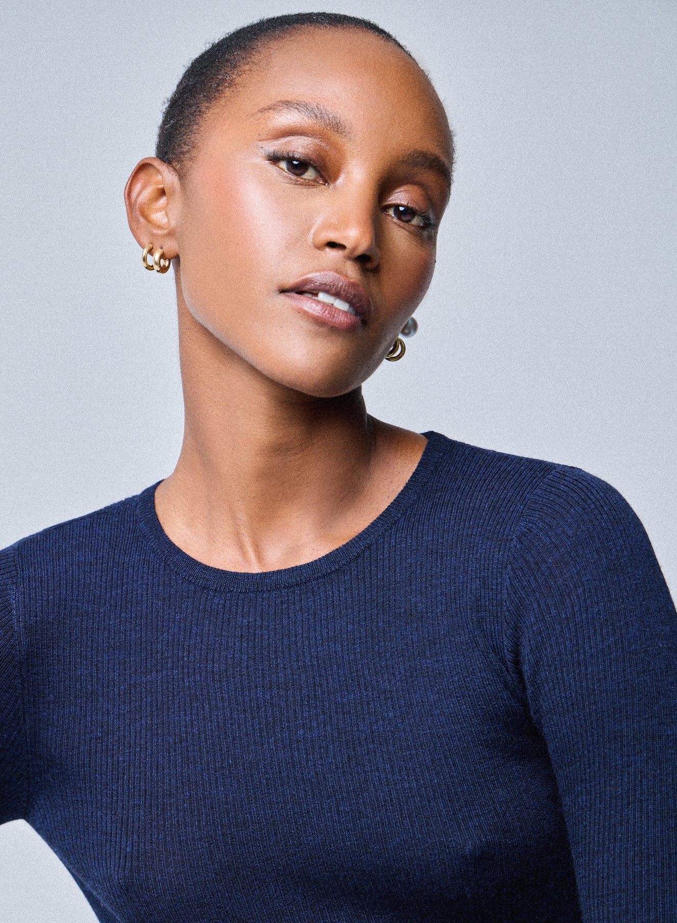 Pull Marine Col Rond Manches Longues en Laine merinos - Image 2