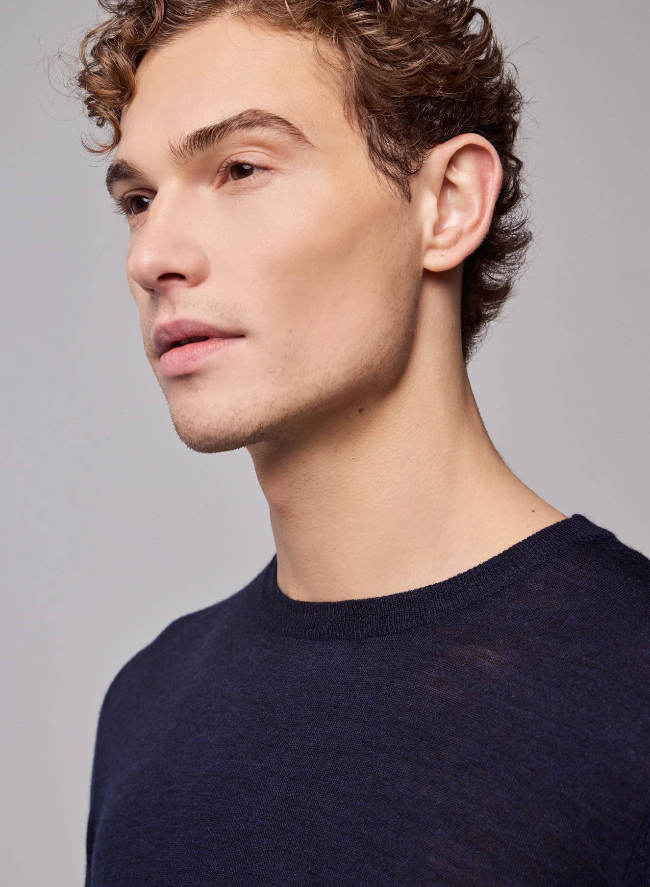 Pull Marine Col Rond Manches Longues en Laine merinos - Image 3