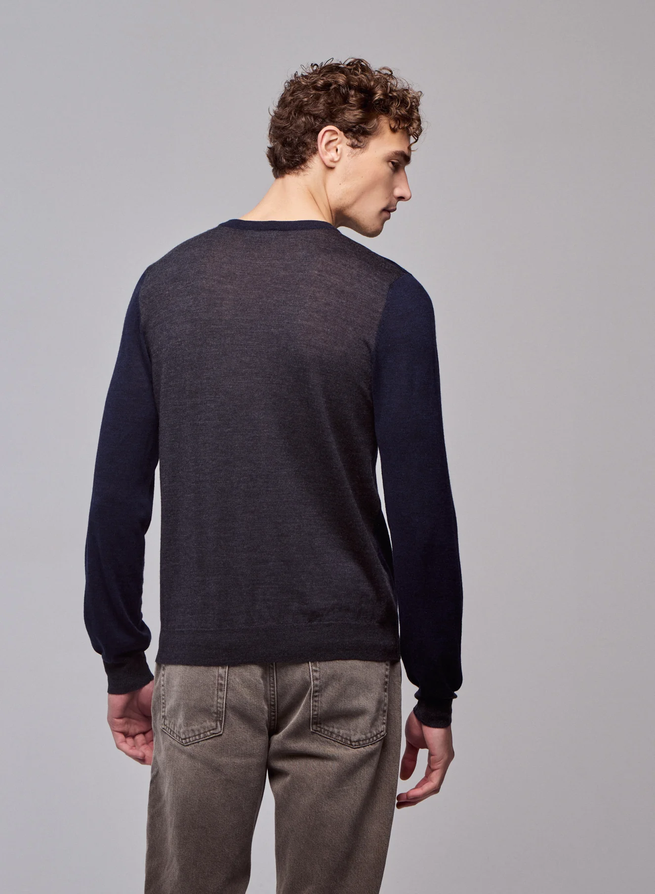 Pull Marine Col Rond Manches Longues en Laine merinos - Image 4