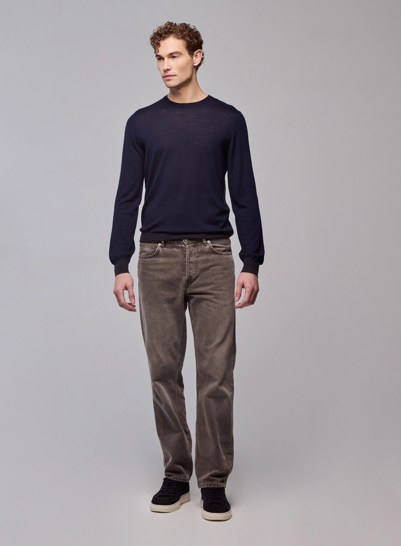 Pull Marine Col Rond Manches Longues en Laine merinos - Image 5