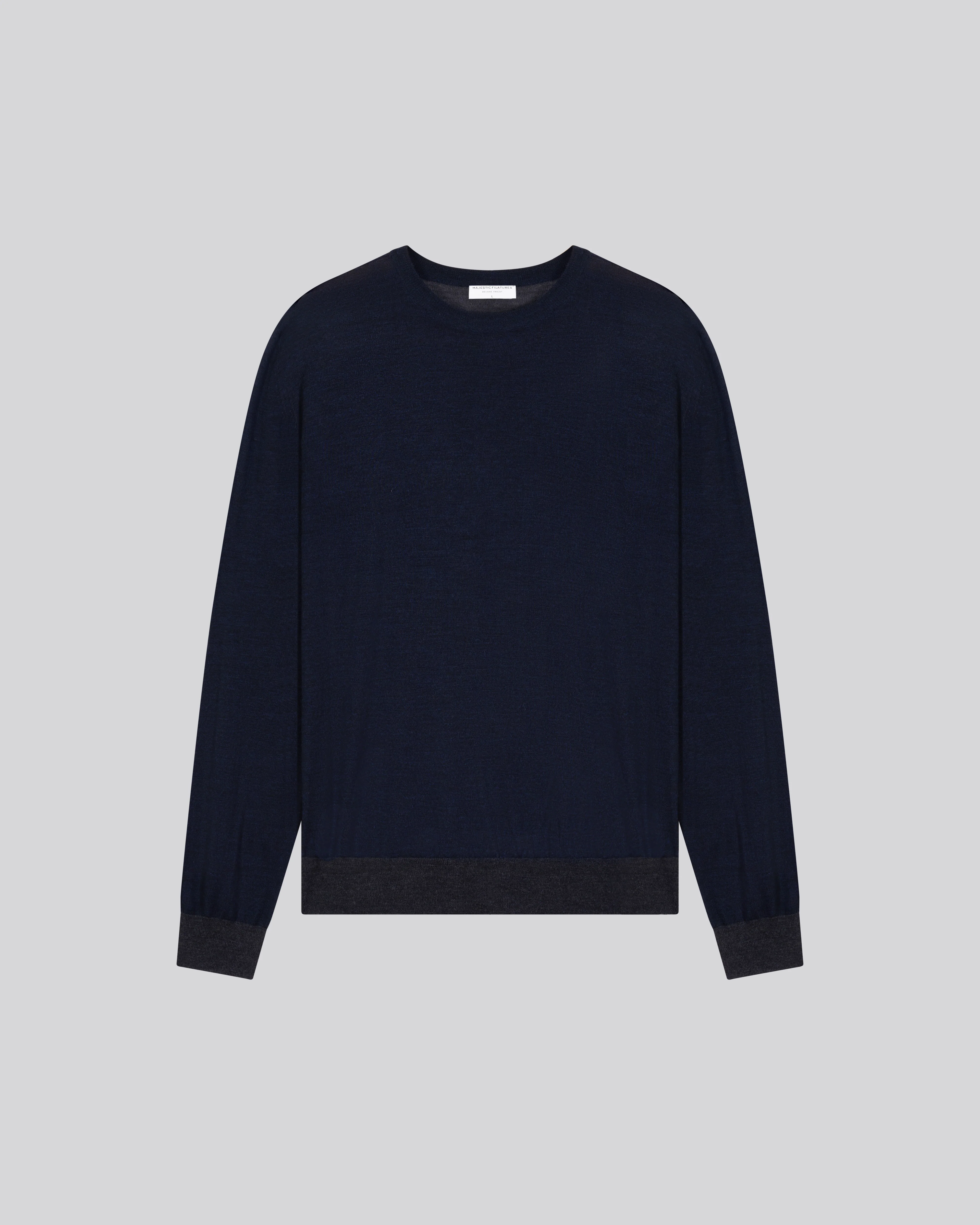 Pull Marine Col Rond Manches Longues en Laine merinos - Image 6