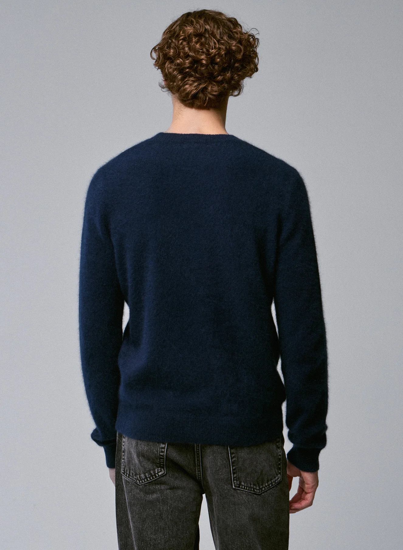 Pull Marine Col Rond Manches Longues en Raccon wool / Polyamide - Image 5