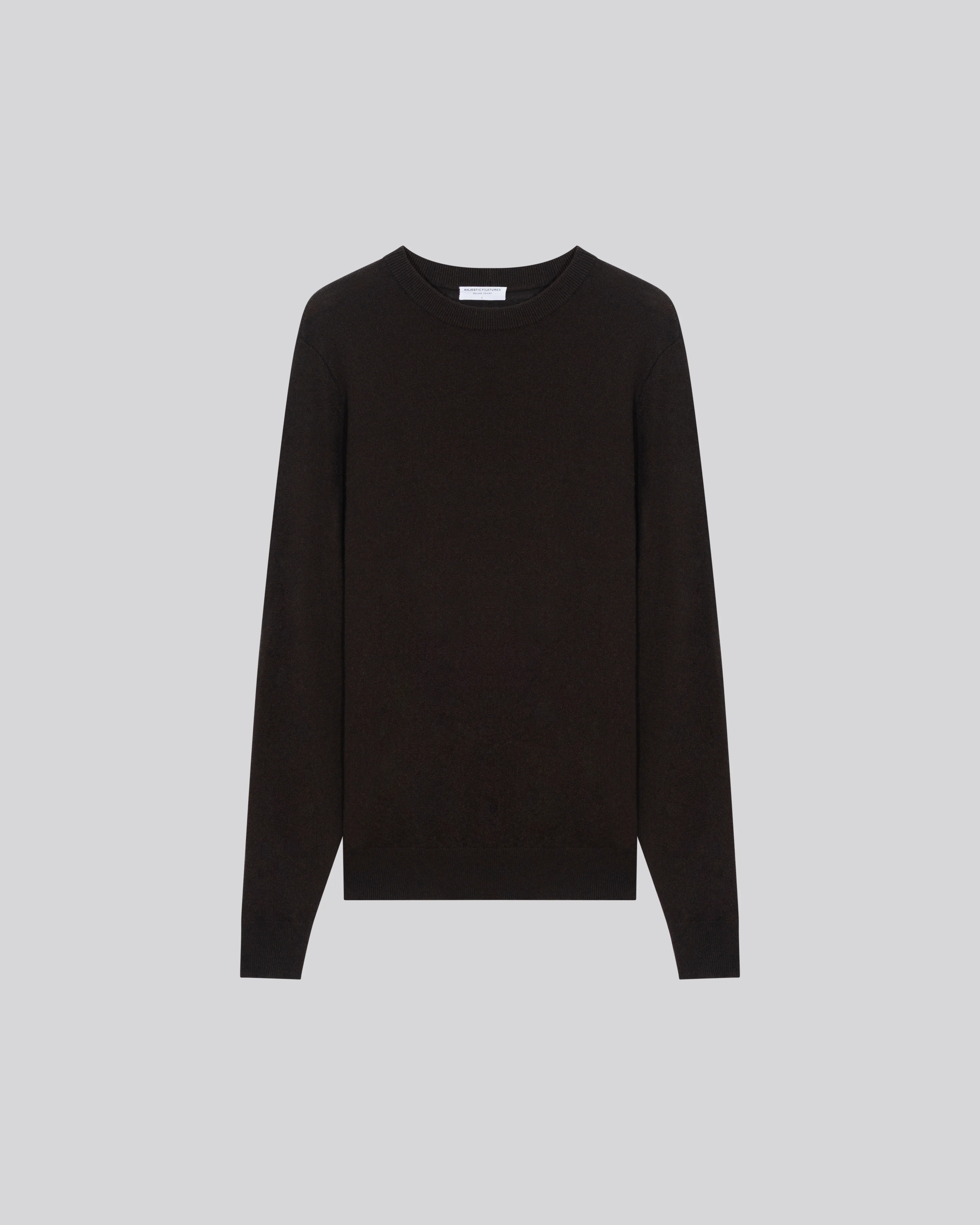 Pull Marron Col Rond Manches Longues en Cachemire - Image 6