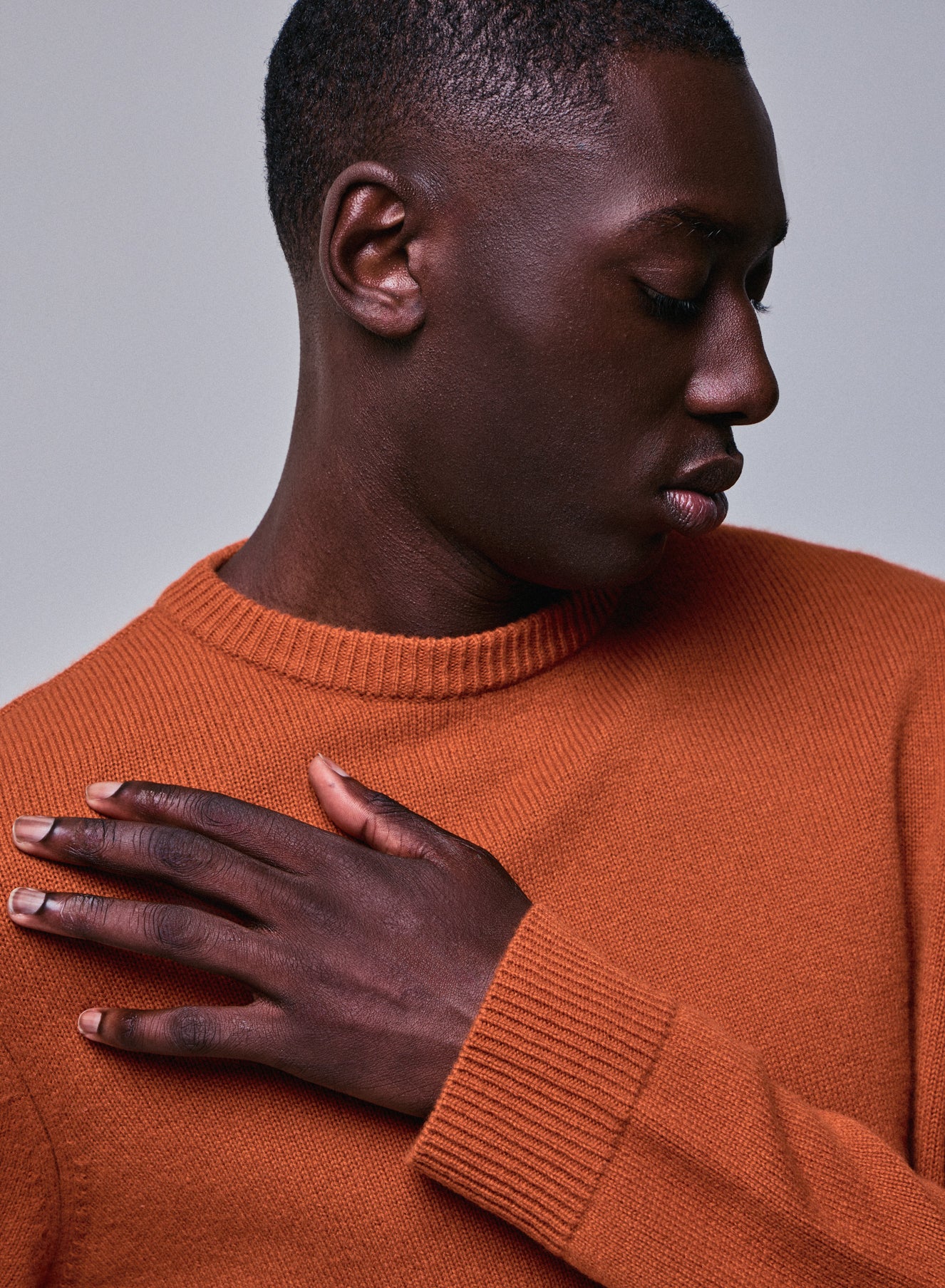 Pull Orange Col Rond Manches Longues en Laine merinos - Image 5