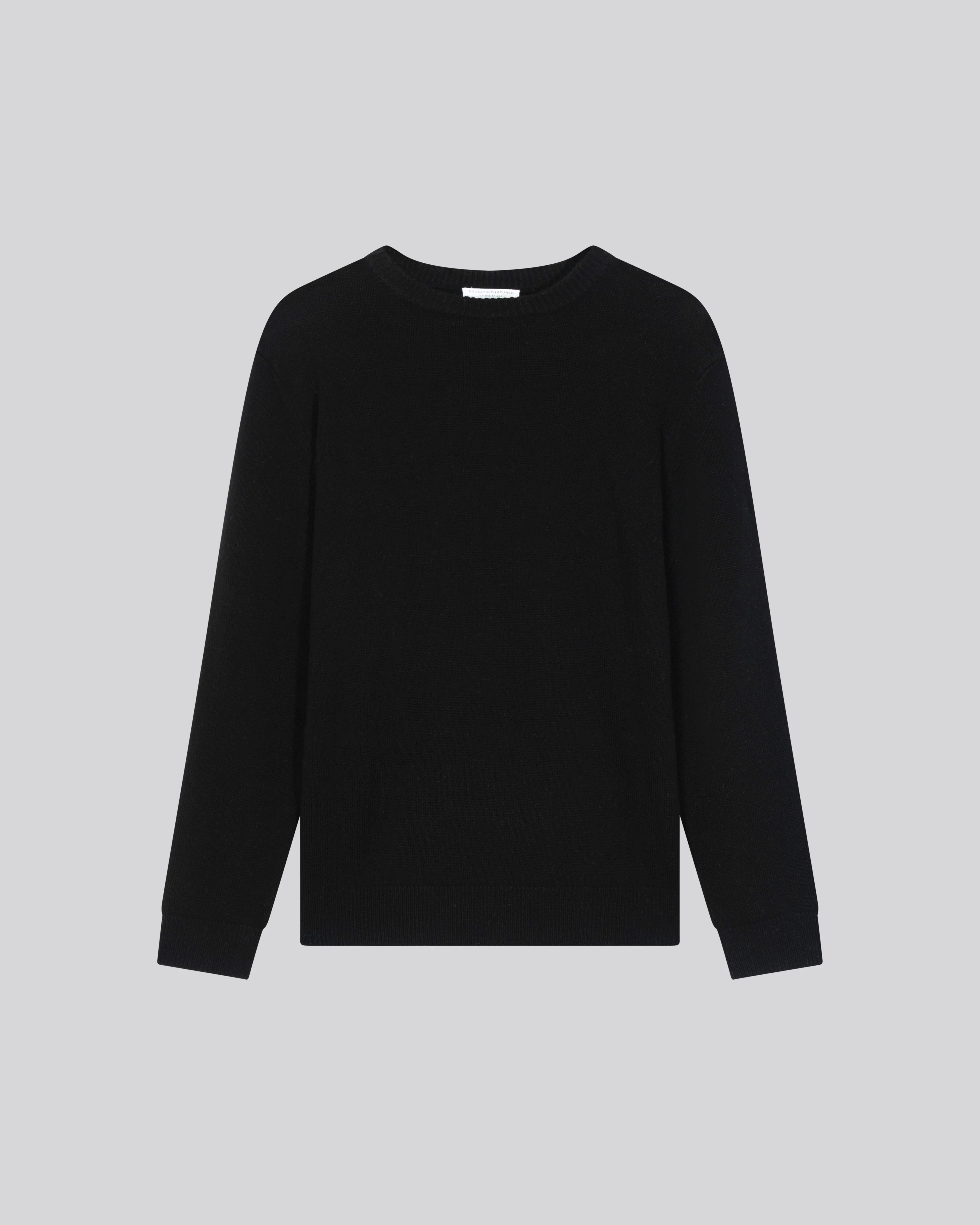 Pull Noir Col Rond Manches Longues en Laine merinos - Image 6