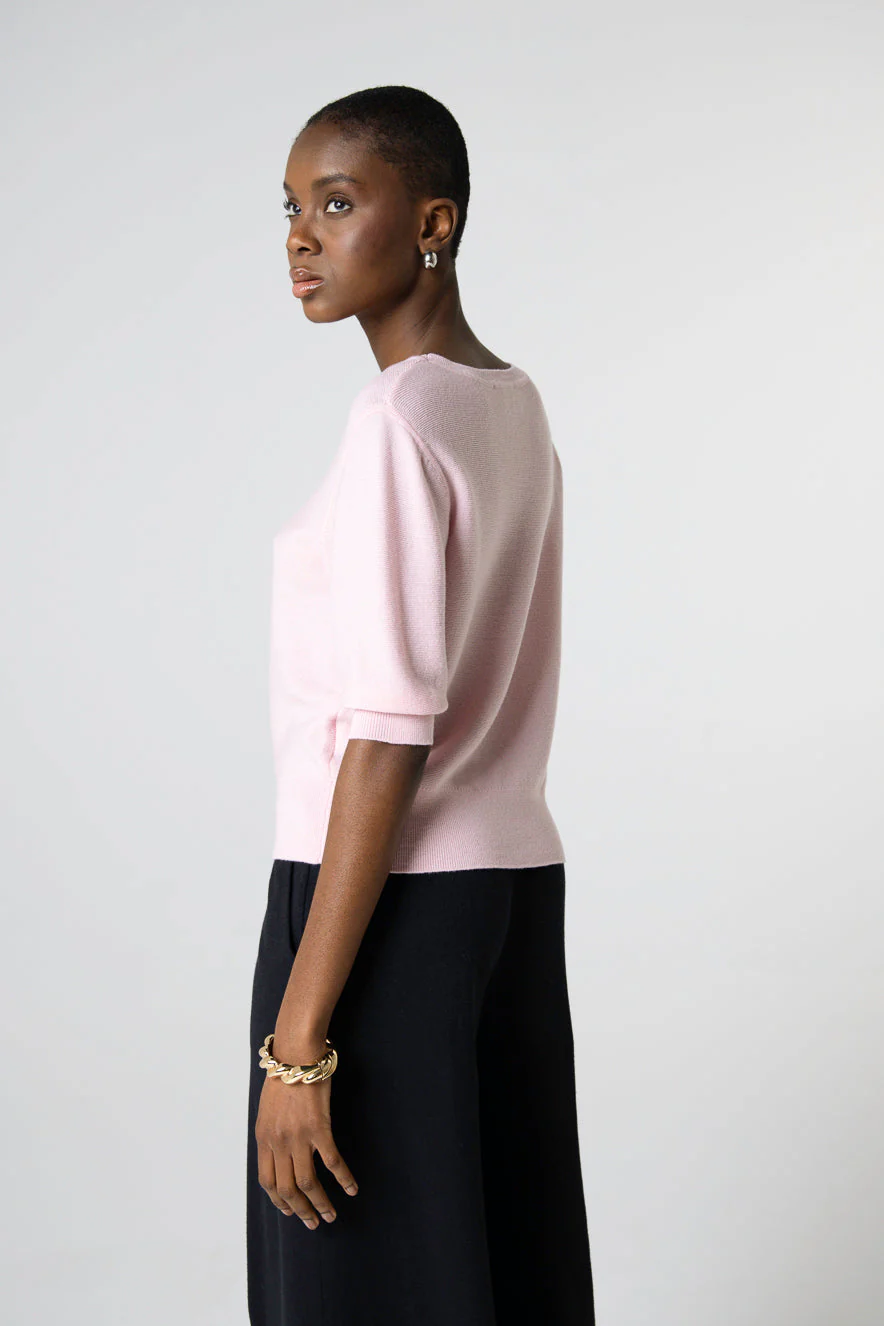 Pull Blossom Col Rond Manches Coudes en Laine merinos extrafine - Image 3