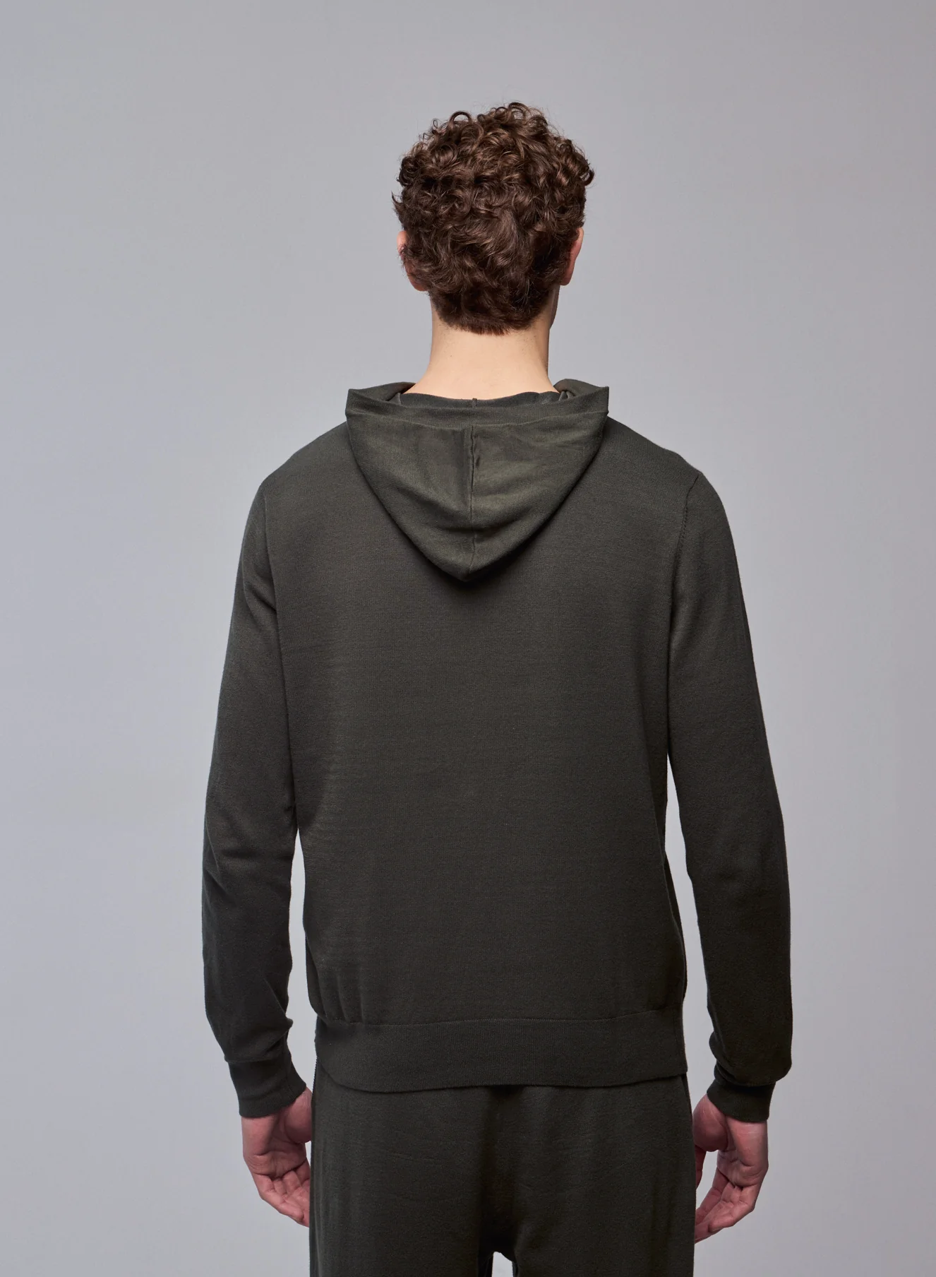 Pull Vert Capuche Manches Longues en Coton organique / Elasthanne - Image 4