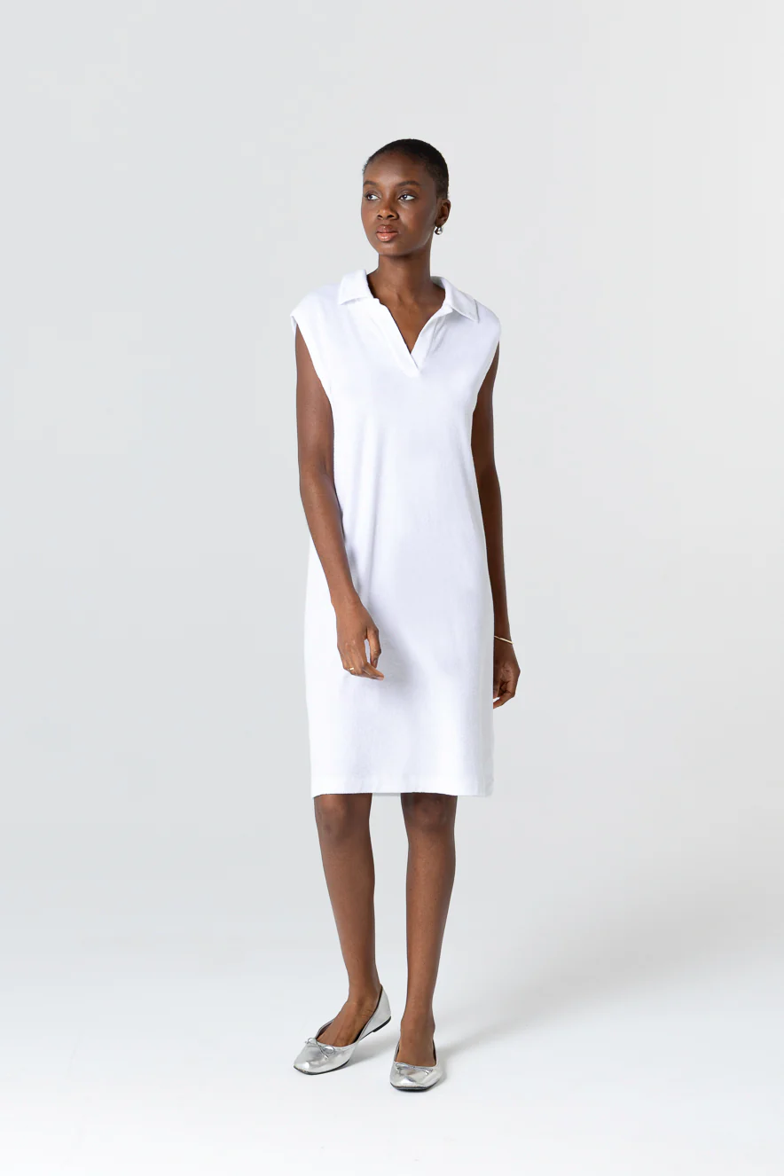 Robe Milk Col Tunisien Sans Manches en Coton organique / Polyamide